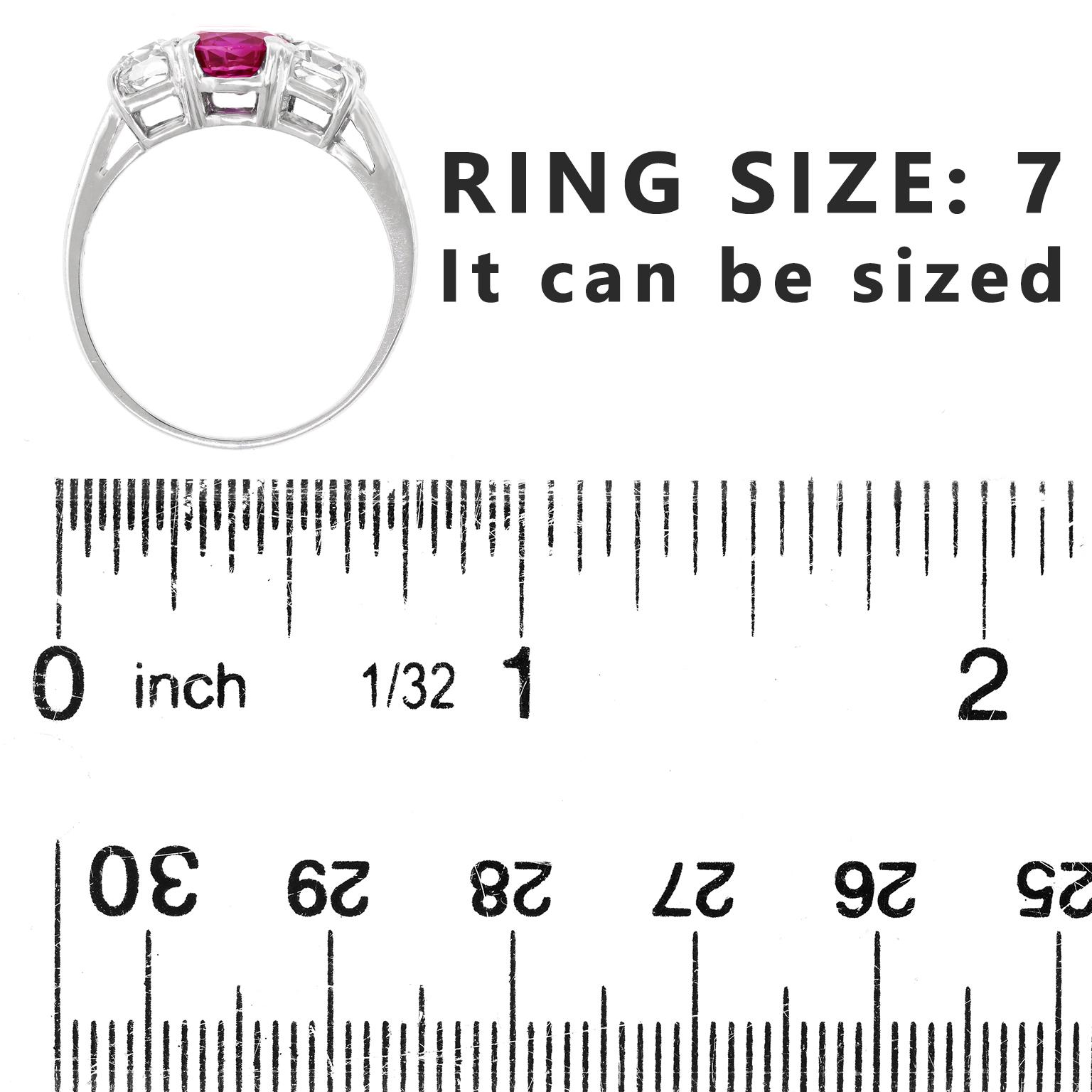Ruby & Diamond Ring Burma No Heat GIA For Sale 1