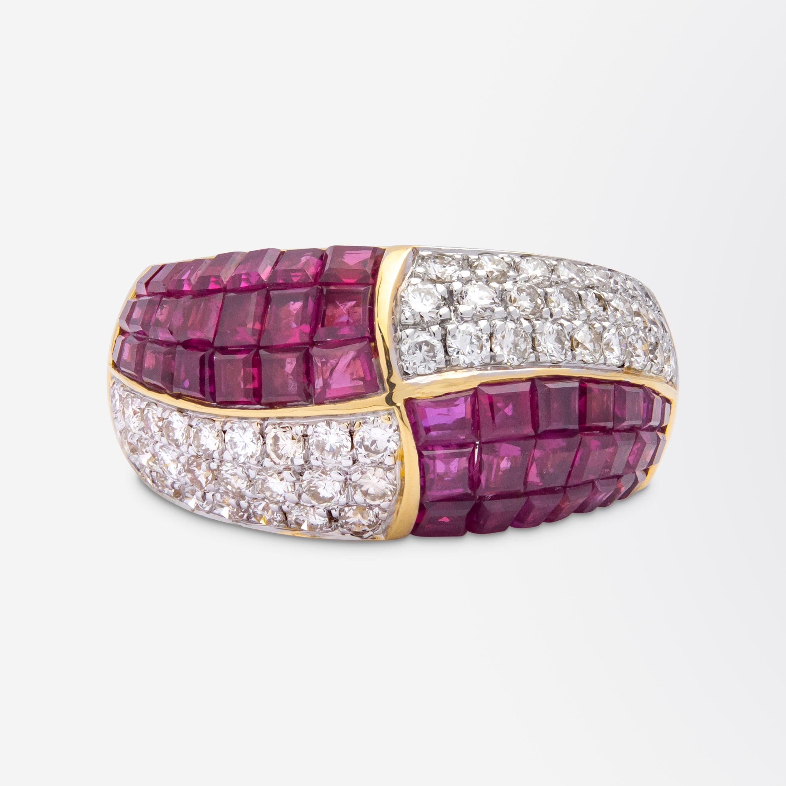 Modern Ruby & Diamond Ring by Hammerman Brothers For Sale