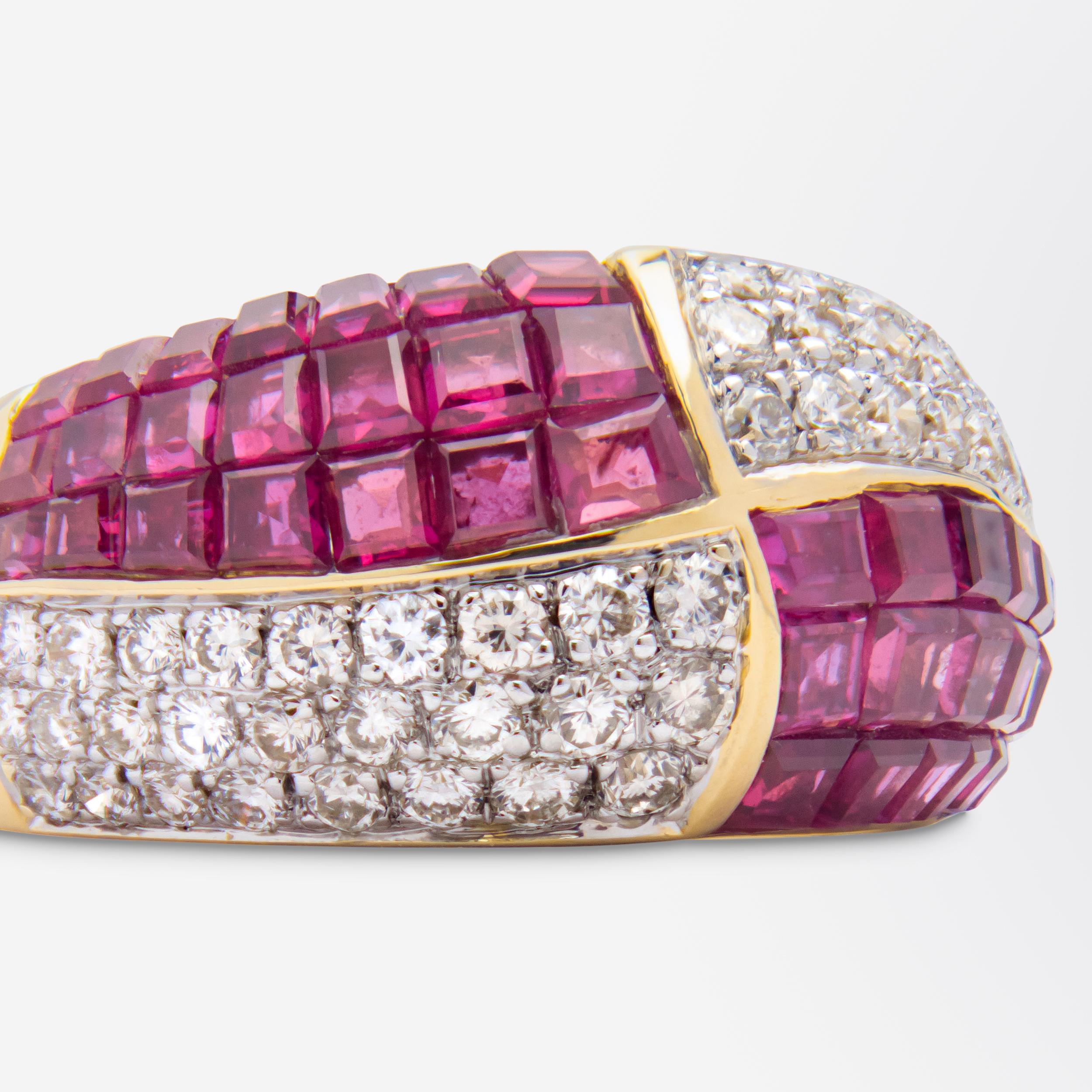 Women's or Men's Ruby & Diamond Ring by Hammerman Brothers For Sale