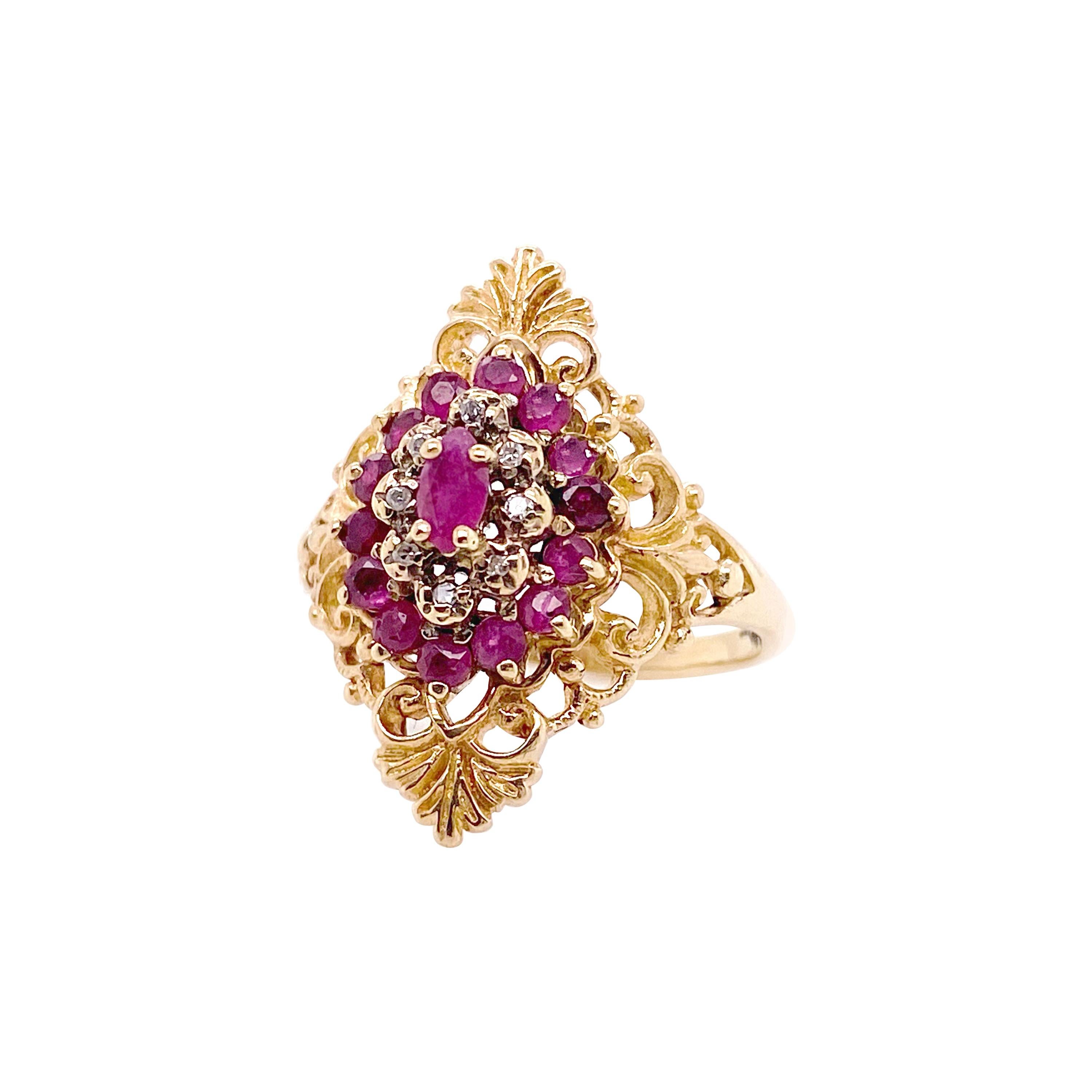 Kutchinsky Diamond and Ruby Cluster Ring, circa 1960s at 1stDibs | ruby ...