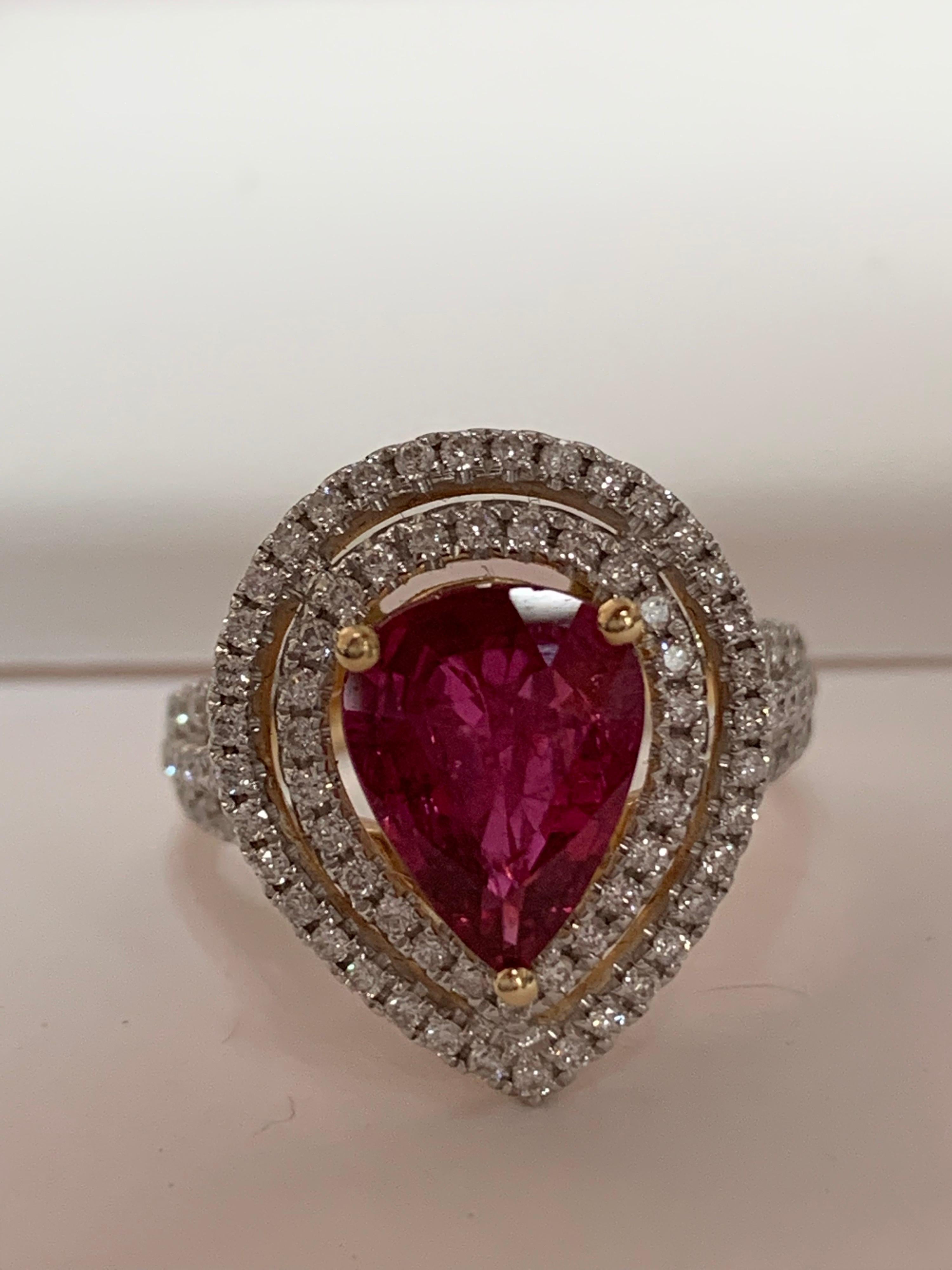 Anello con diamante in rubino in vendita 5