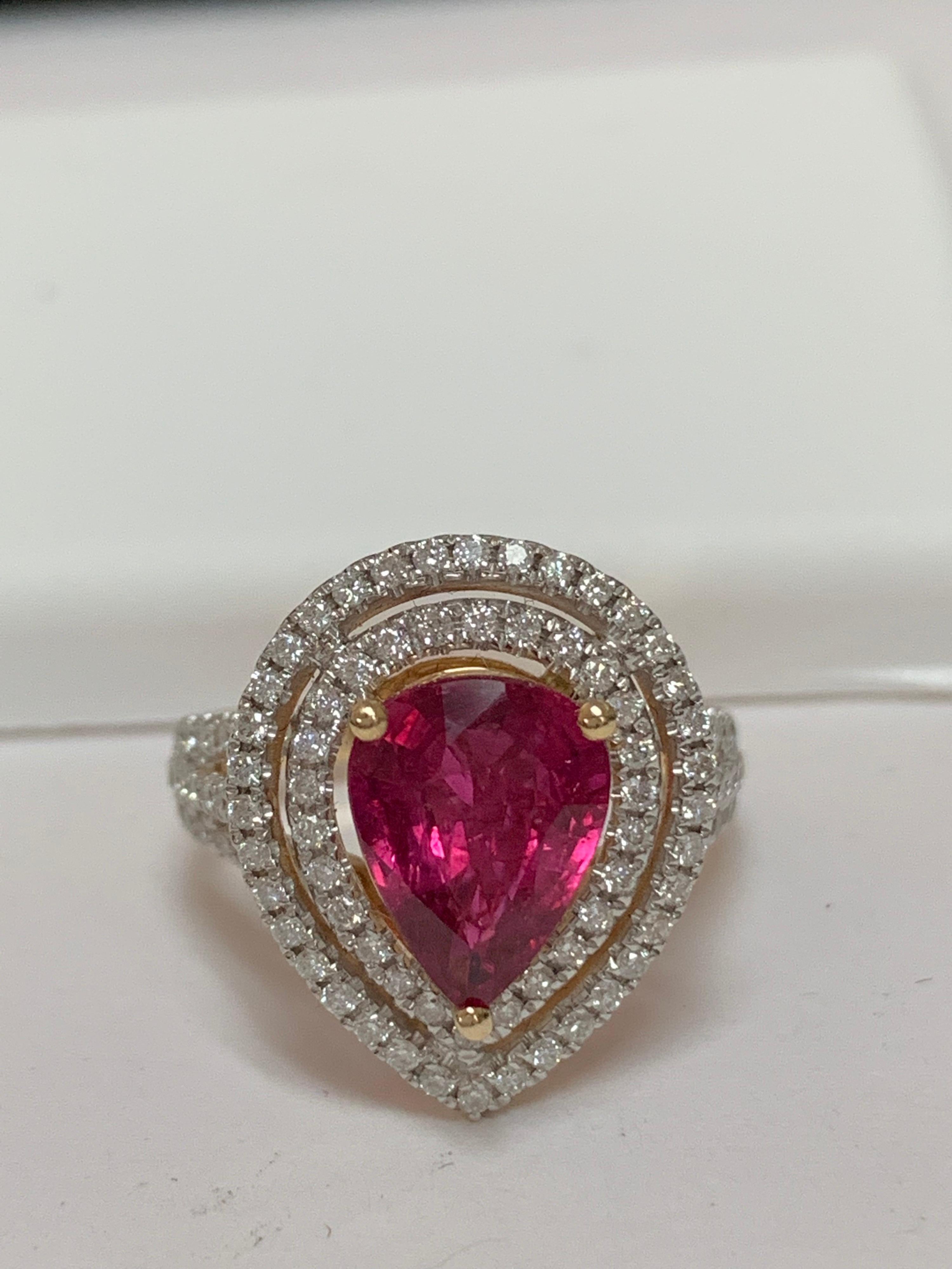 Anello con diamante in rubino in vendita 6