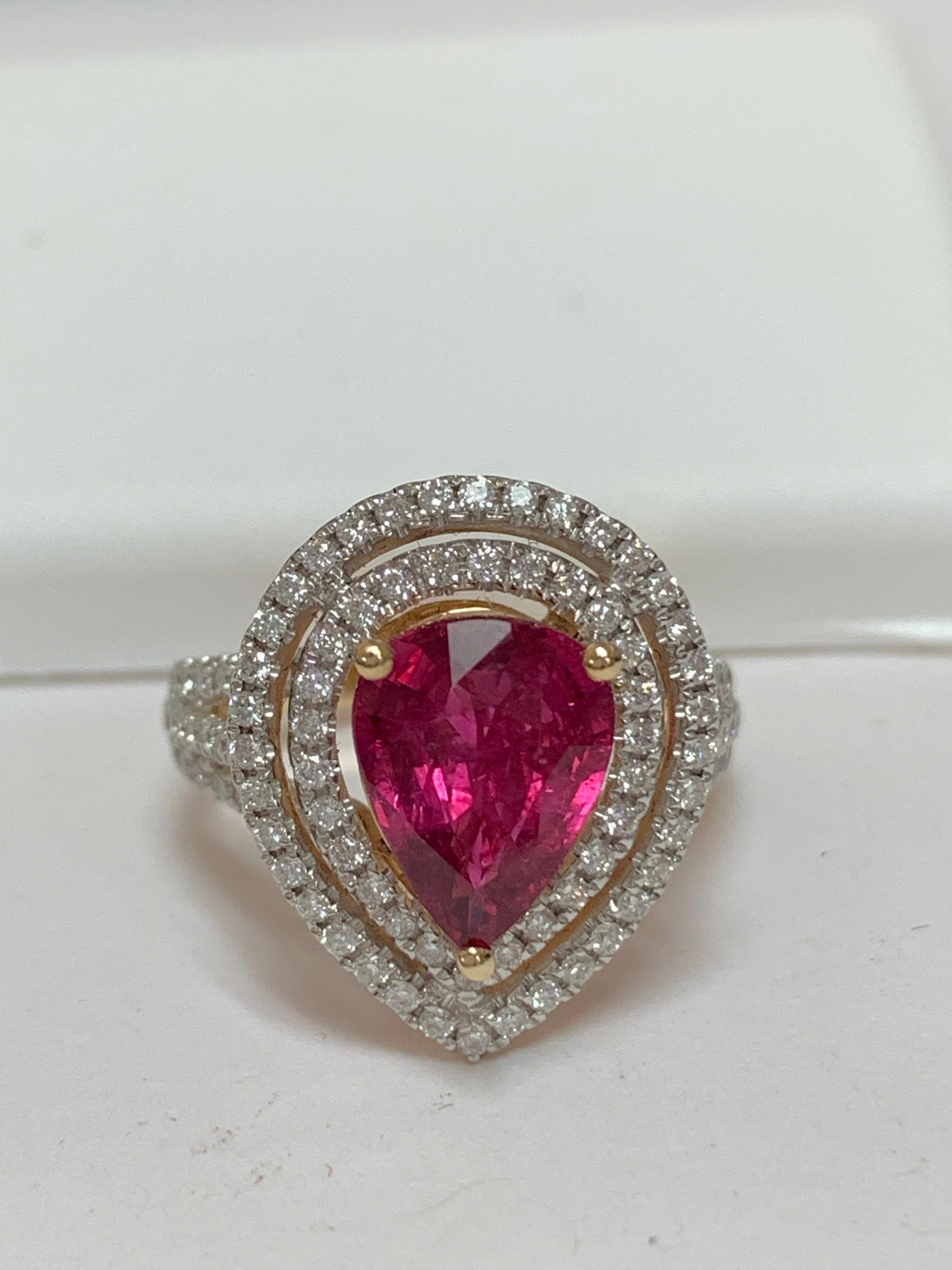Anello con diamante in rubino In condizioni Nuovo in vendita a Trumbull, CT