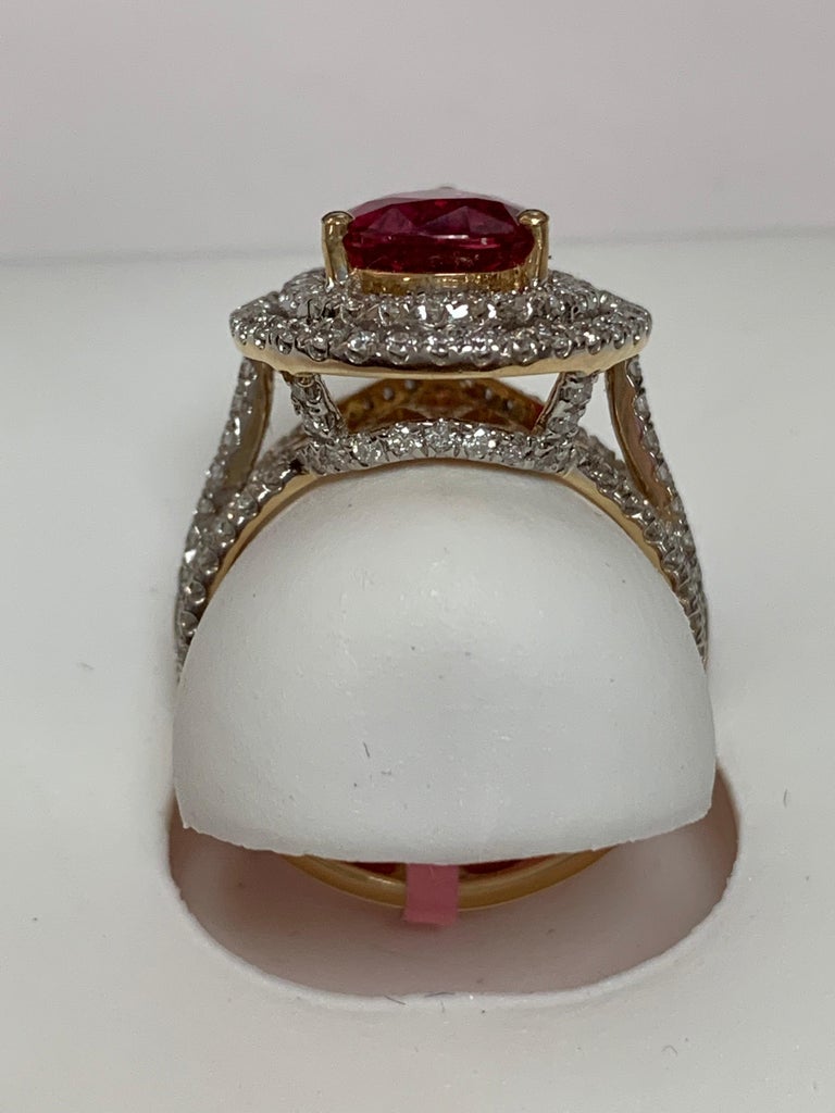 Pear Cut Ruby Diamond Ring For Sale