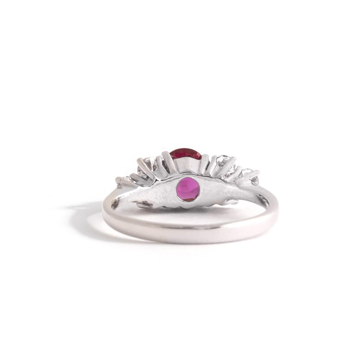 Oval Cut Ruby Diamond Ring For Sale