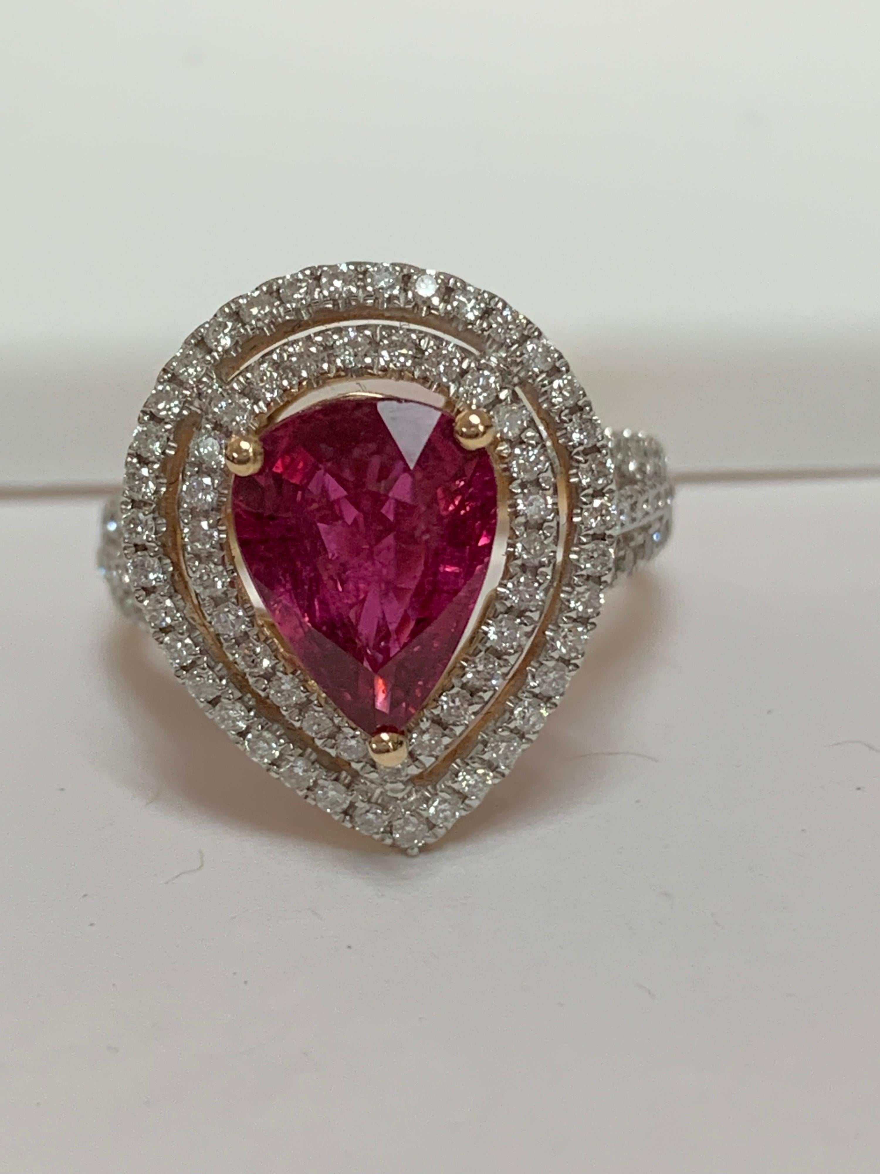 Anello con diamante in rubino in vendita 3