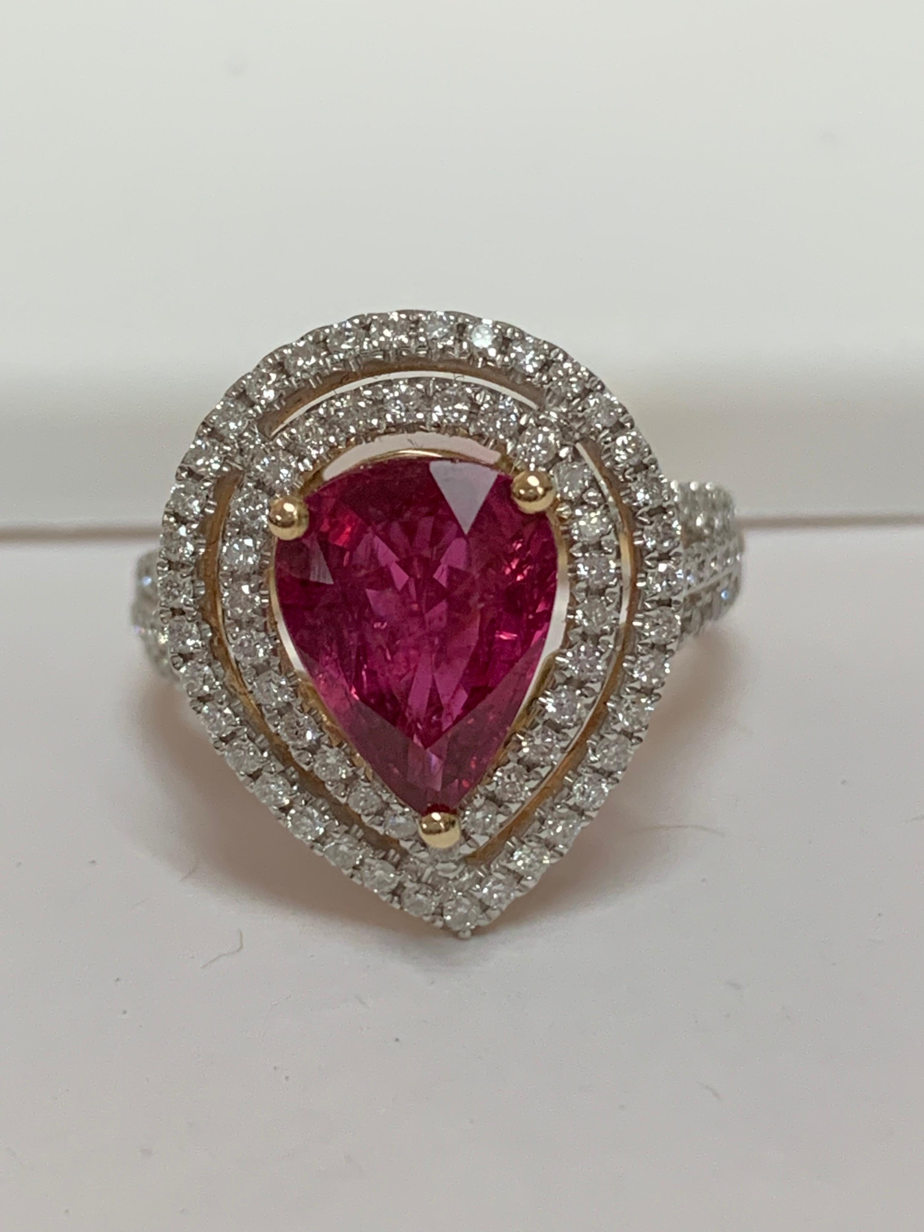 Anello con diamante in rubino in vendita 4