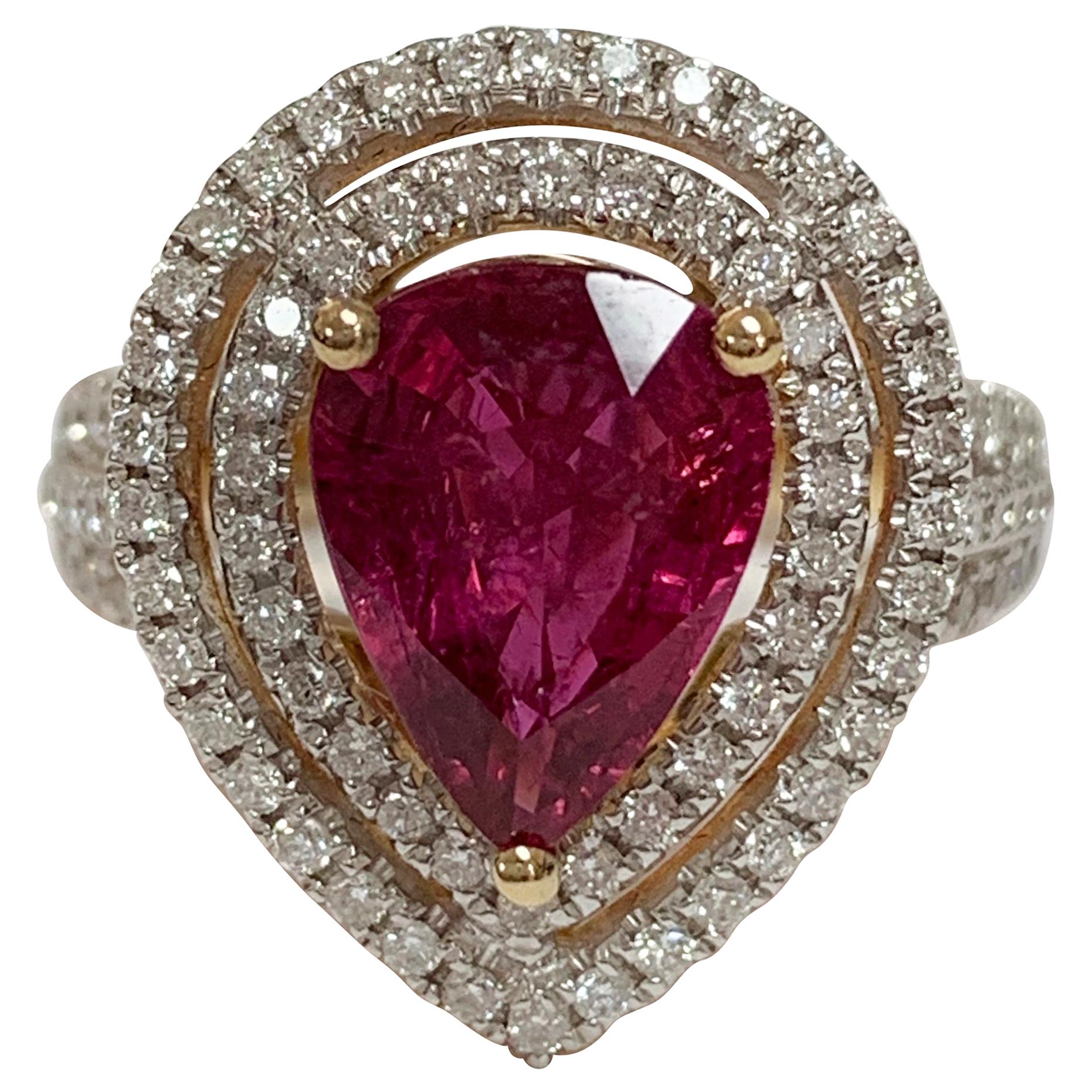 Anello con diamante in rubino