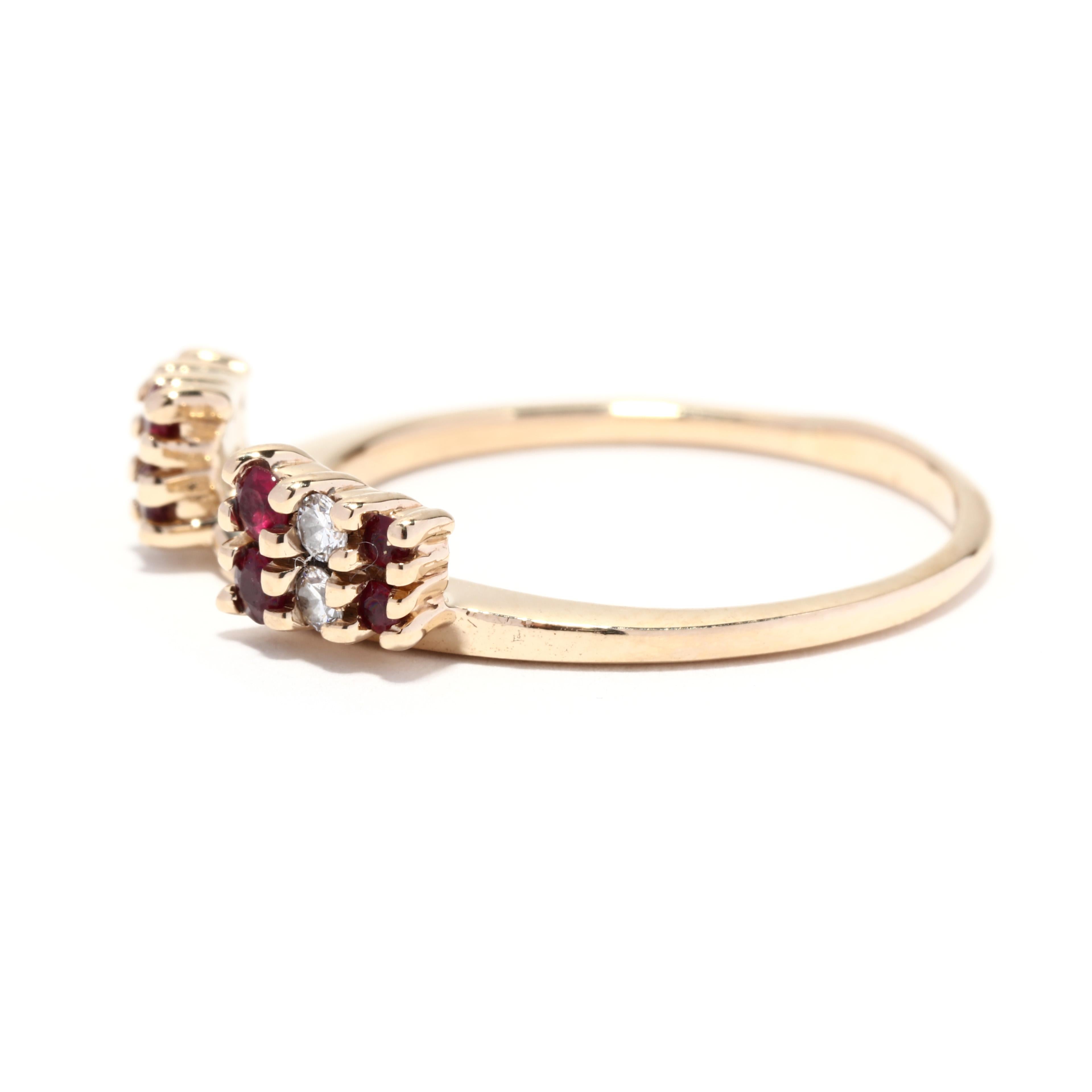 Rubin-Diamant-Ring Guard, 14K Gelbgold, Ring im Zustand „Gut“ in McLeansville, NC