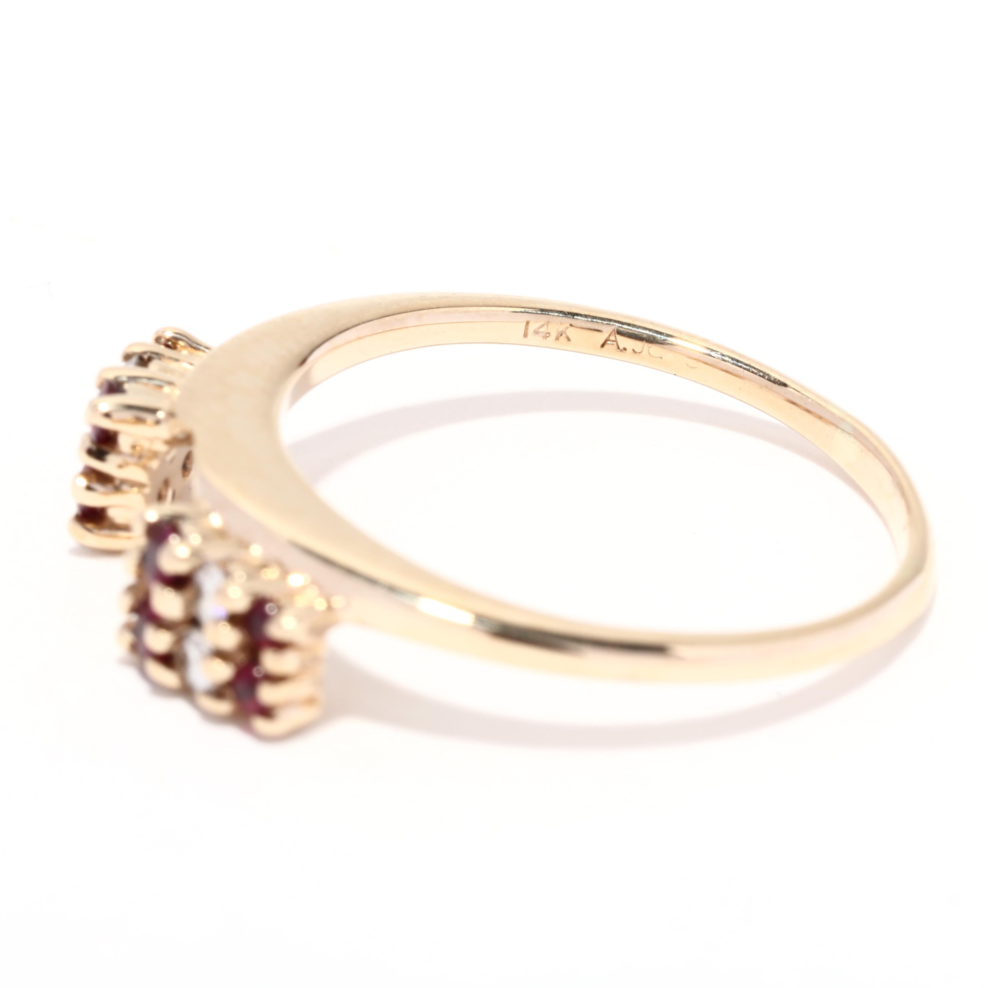 Rubin-Diamant-Ring Guard, 14K Gelbgold, Ring für Damen oder Herren