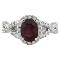 Ruby Diamond Ring In 14 Karat White Gold