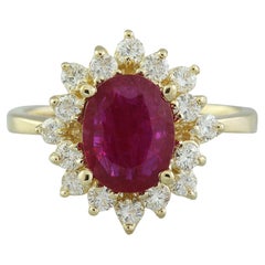 Ruby Diamond Ring In 14 Karat Yellow Gold