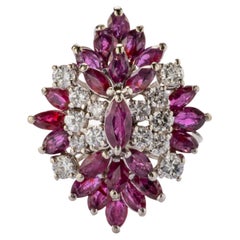 Ruby & Diamond Ring Midcentury 4.38 Carats
