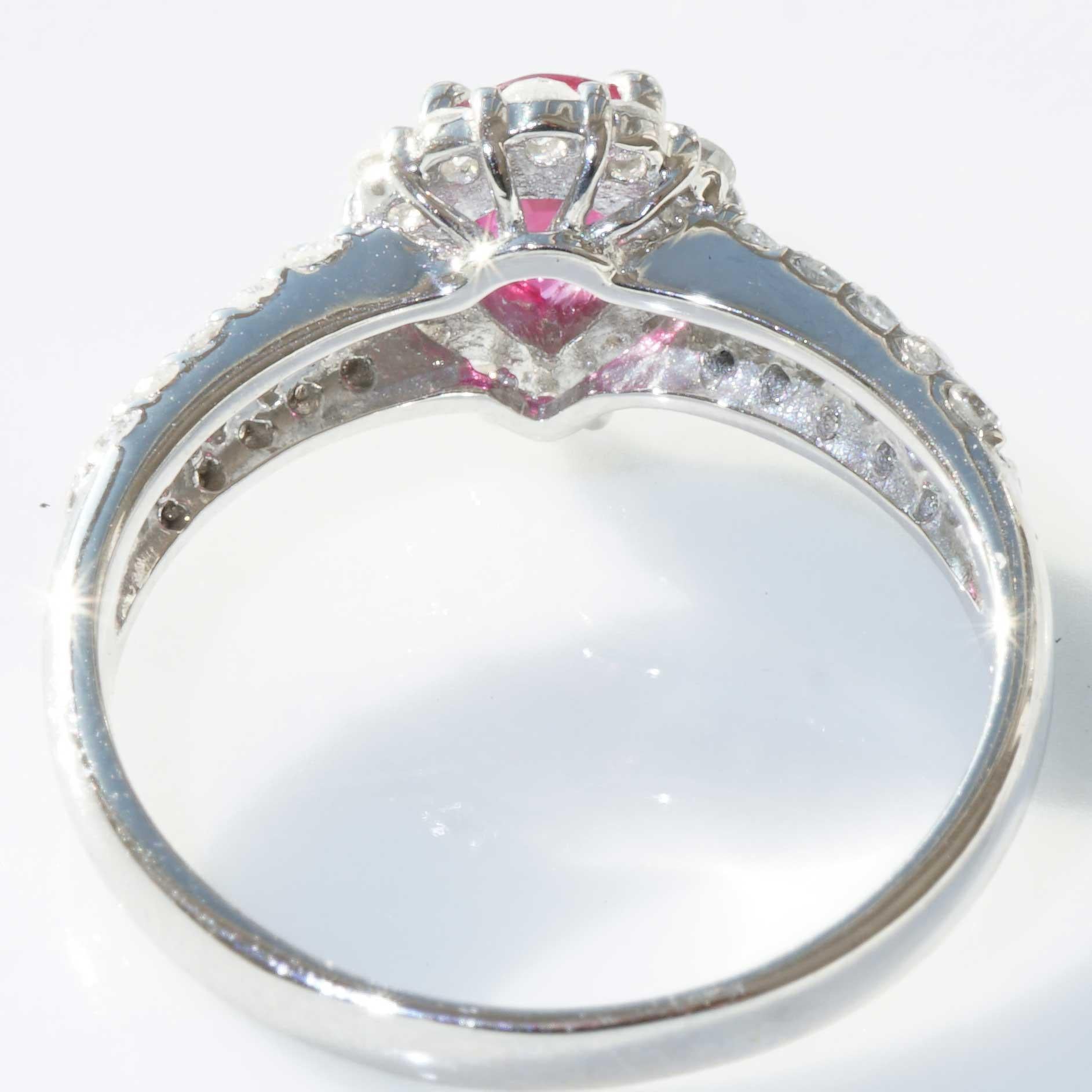 Platinring mit Rubin, Diamant 0,51 0,52 ct AAA Qualität sooo fein, ein Symbol der Liebe im Angebot 8