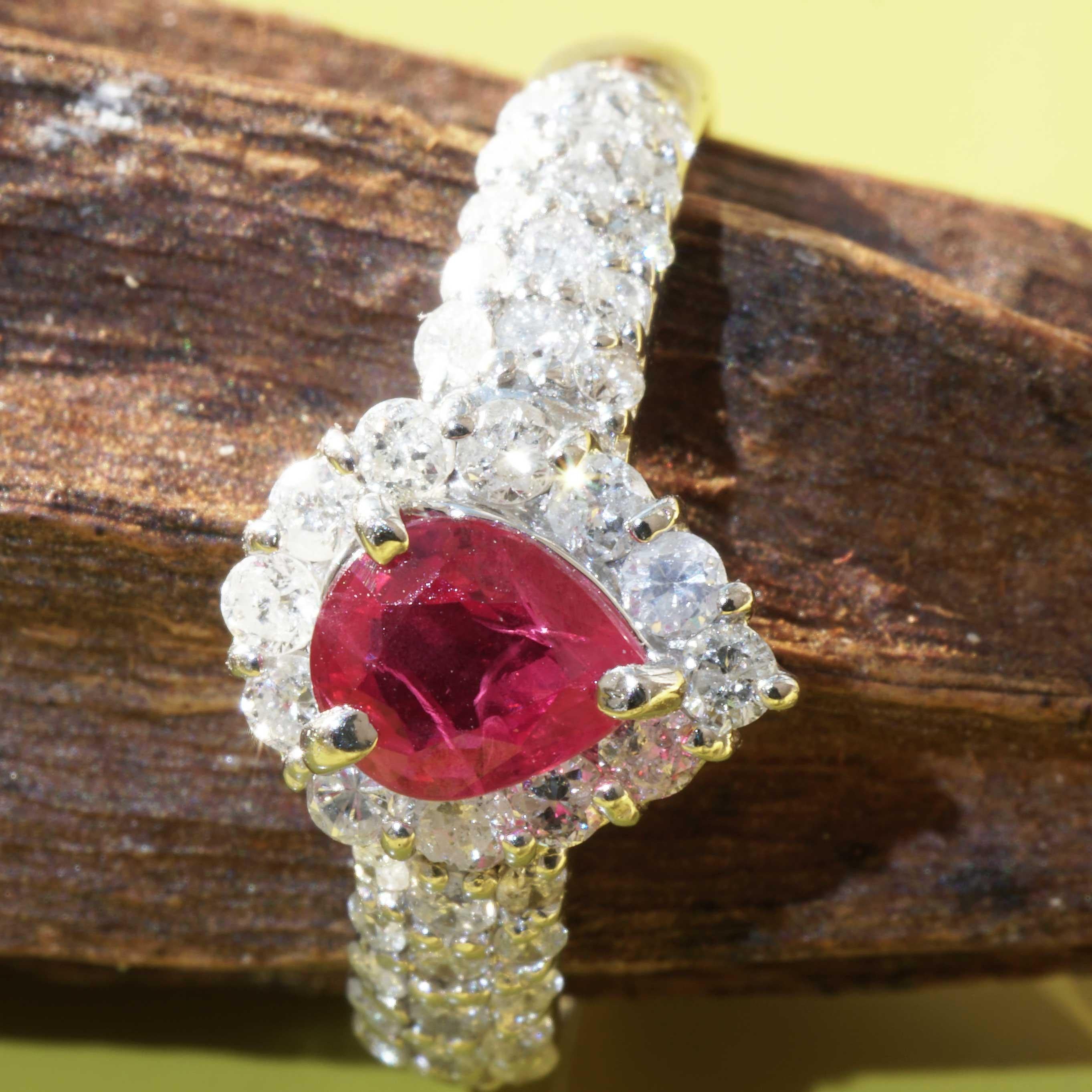 Platinring mit Rubin, Diamant 0,51 0,52 ct AAA Qualität sooo fein, ein Symbol der Liebe im Angebot 11