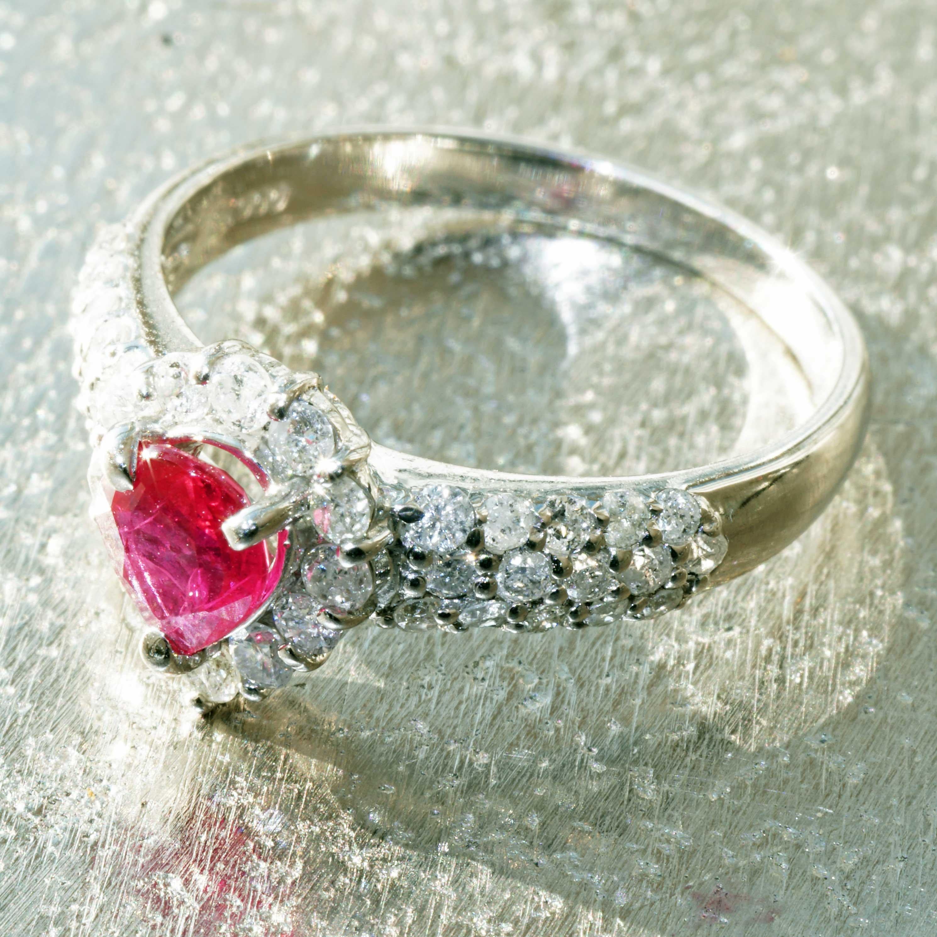 Platinring mit Rubin, Diamant 0,51 0,52 ct AAA Qualität sooo fein, ein Symbol der Liebe im Angebot 12