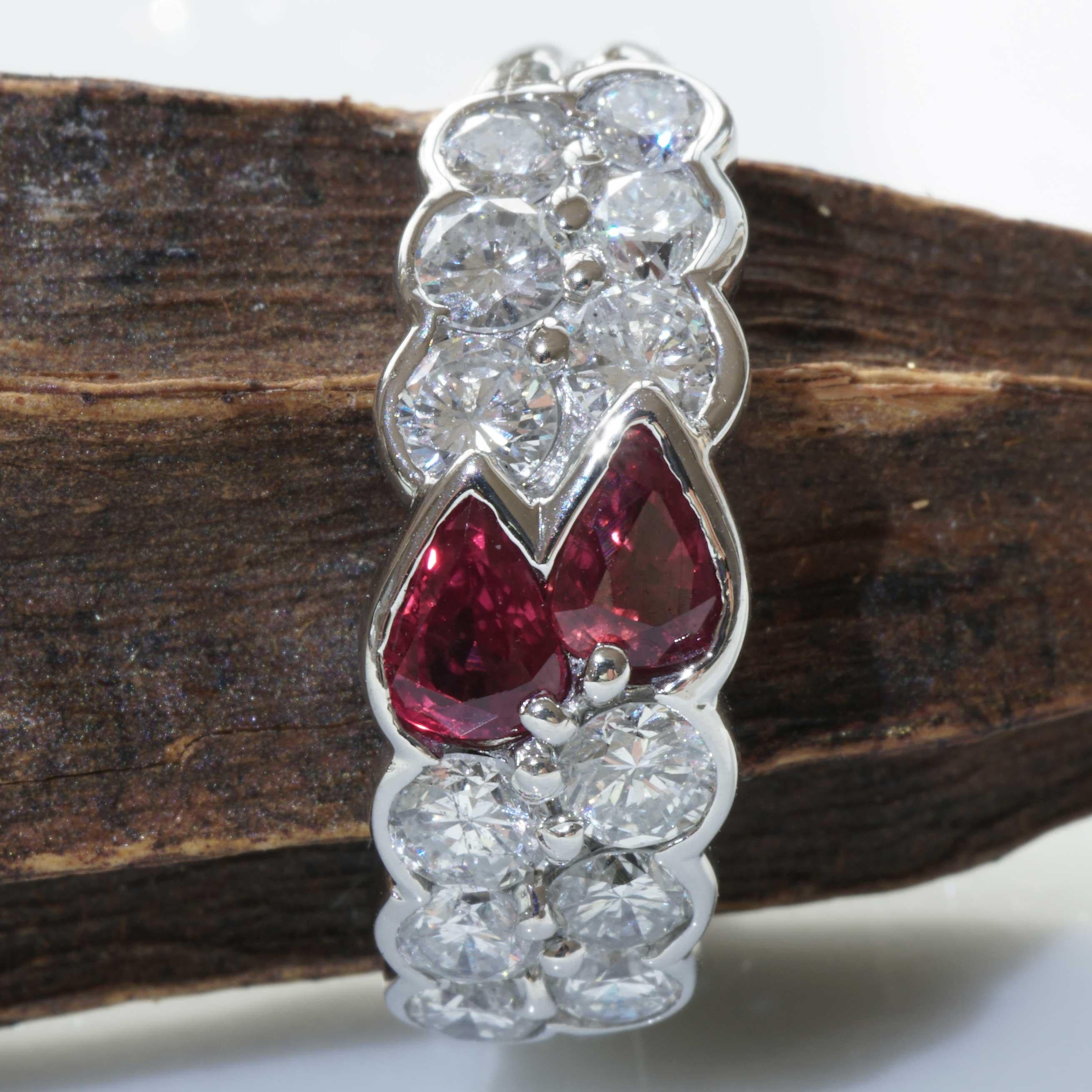 Ruby Diamond Ring Platinum 0.72 ct 1.11 ct High Quality Gems and handcrafted For Sale 8