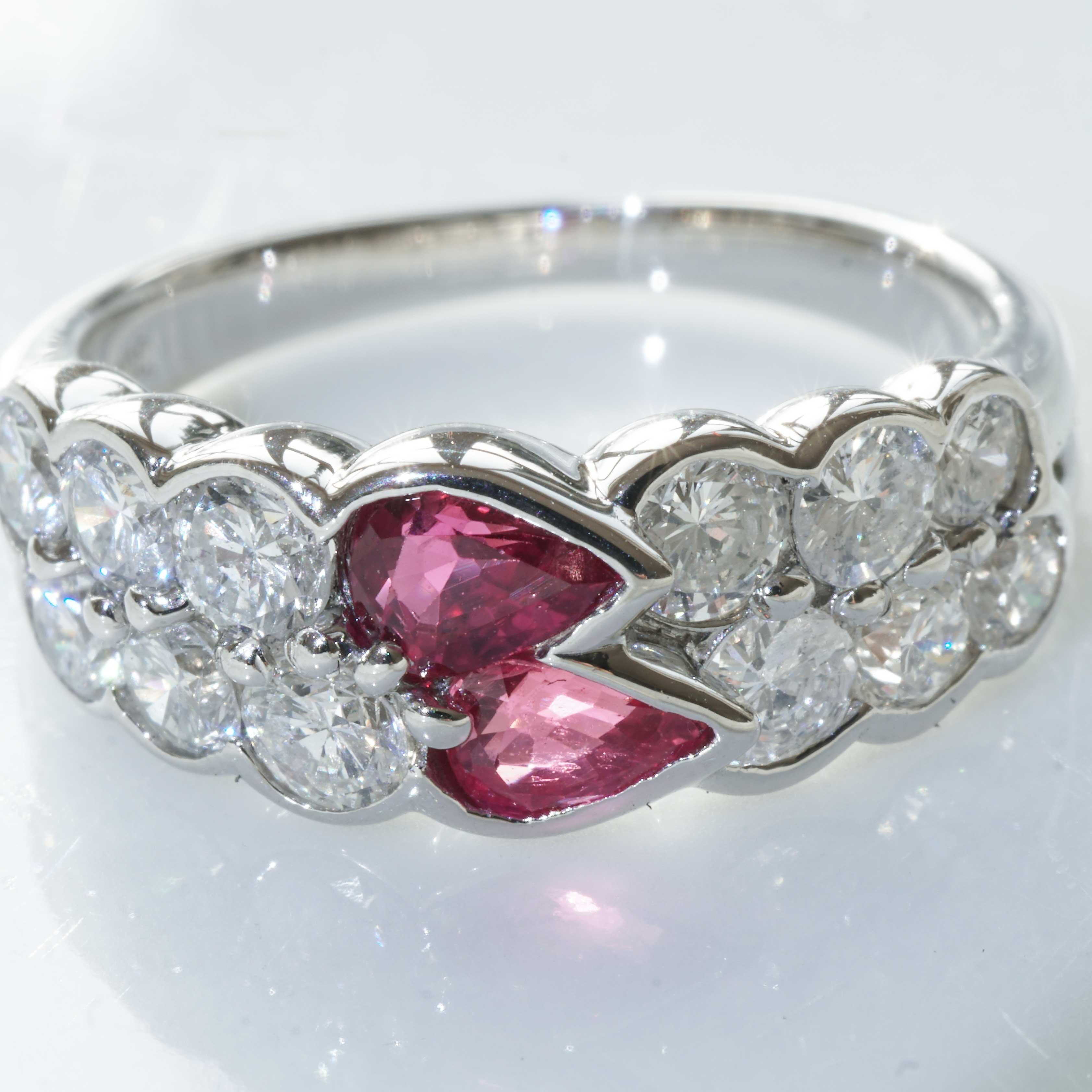 Ruby Diamond Ring Platinum 0.72 ct 1.11 ct High Quality Gems and handcrafted In New Condition For Sale In Viena, Viena