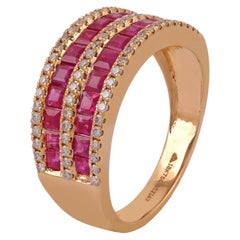 Ruby & Diamond Ring Studded in 18k Gold