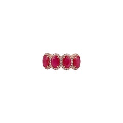 Ruby & Diamond Ring Studded in 18k Rose Gold