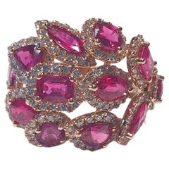 Ruby & Diamond Ring Studded in 18K Rose Gold