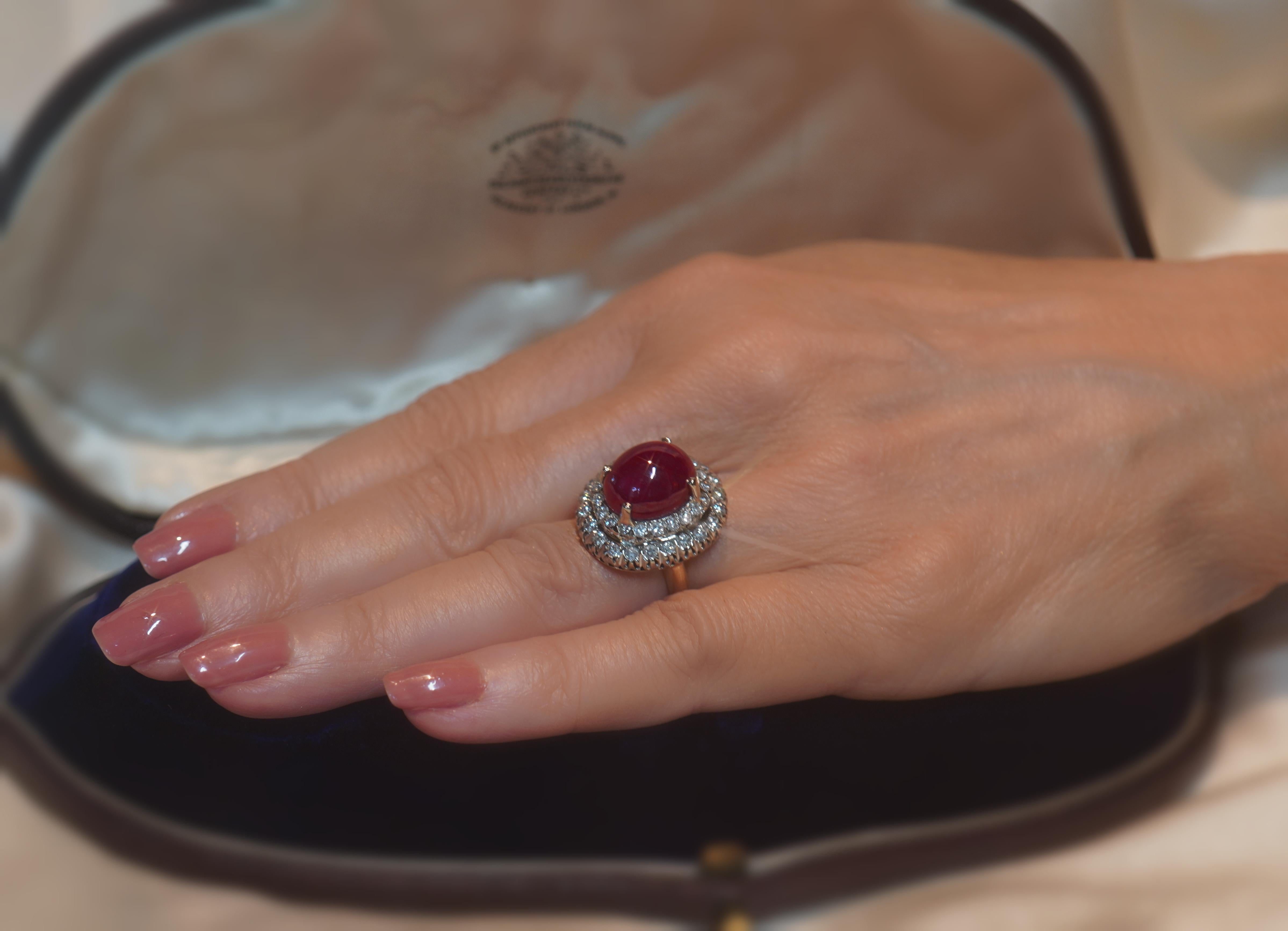 Ruby Diamond Ring Vintage 14K GIA Unheated Certified VS Natural Huge 14.88 CTS 5