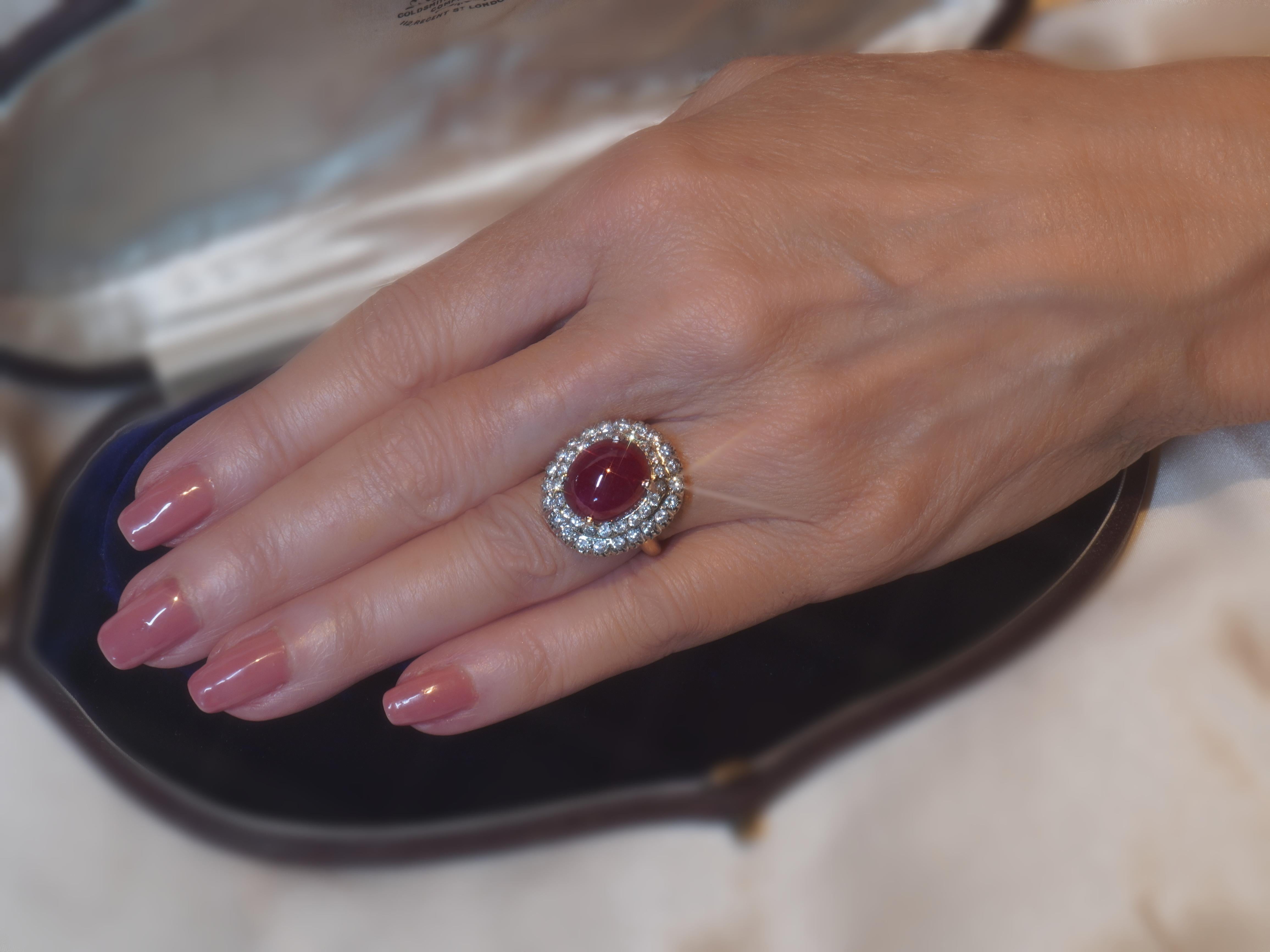 Ruby Diamond Ring Vintage 14K GIA Unheated Certified VS Natural Huge 14.88 CTS 1