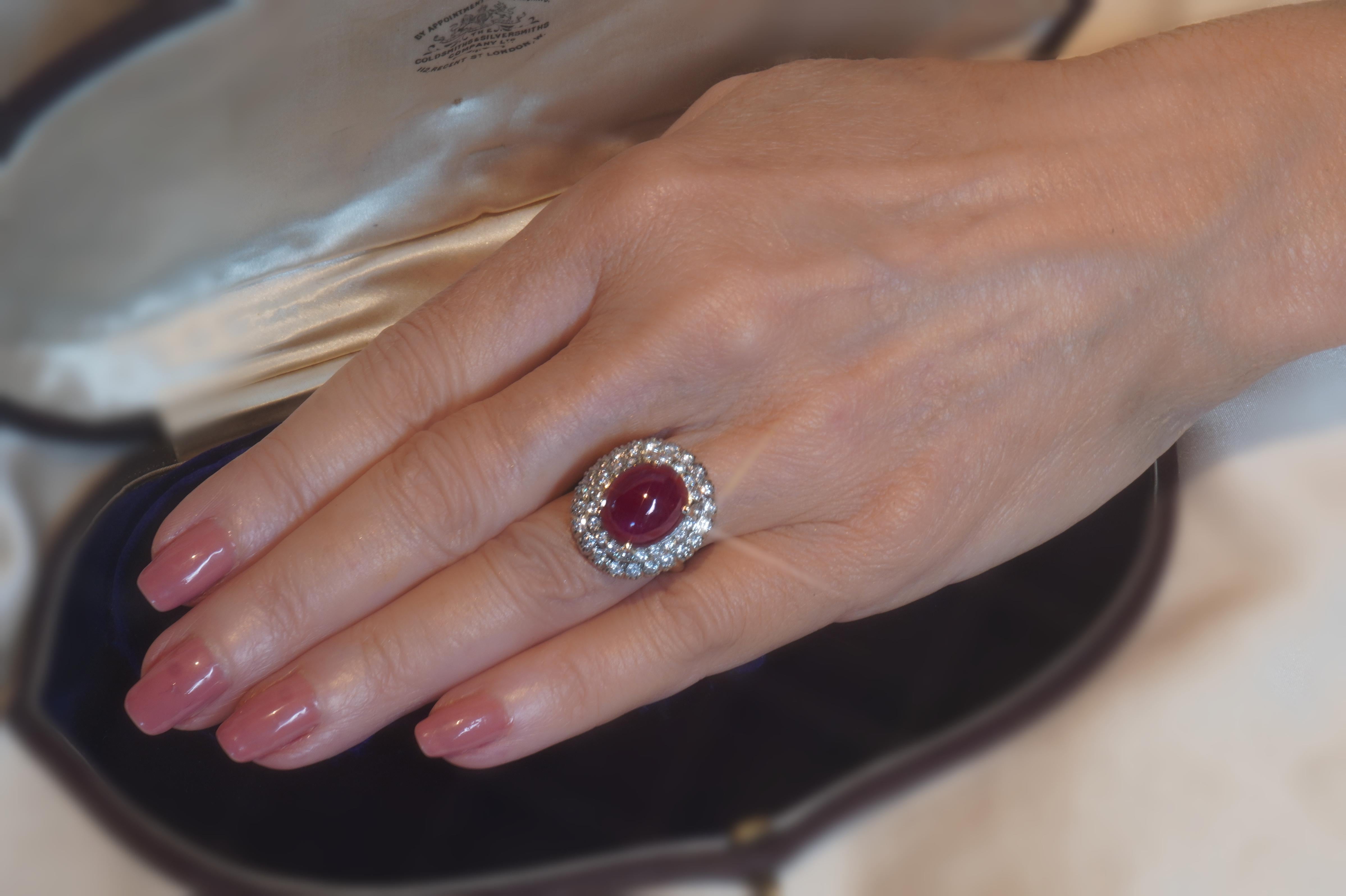 Ruby Diamond Ring Vintage 14K GIA Unheated Certified VS Natural Huge 14.88 CTS 4