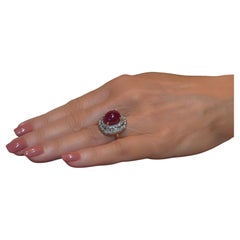 Ruby Diamond Ring Vintage 14K GIA Unheated Certified VS Natural Huge 14.88 CTS