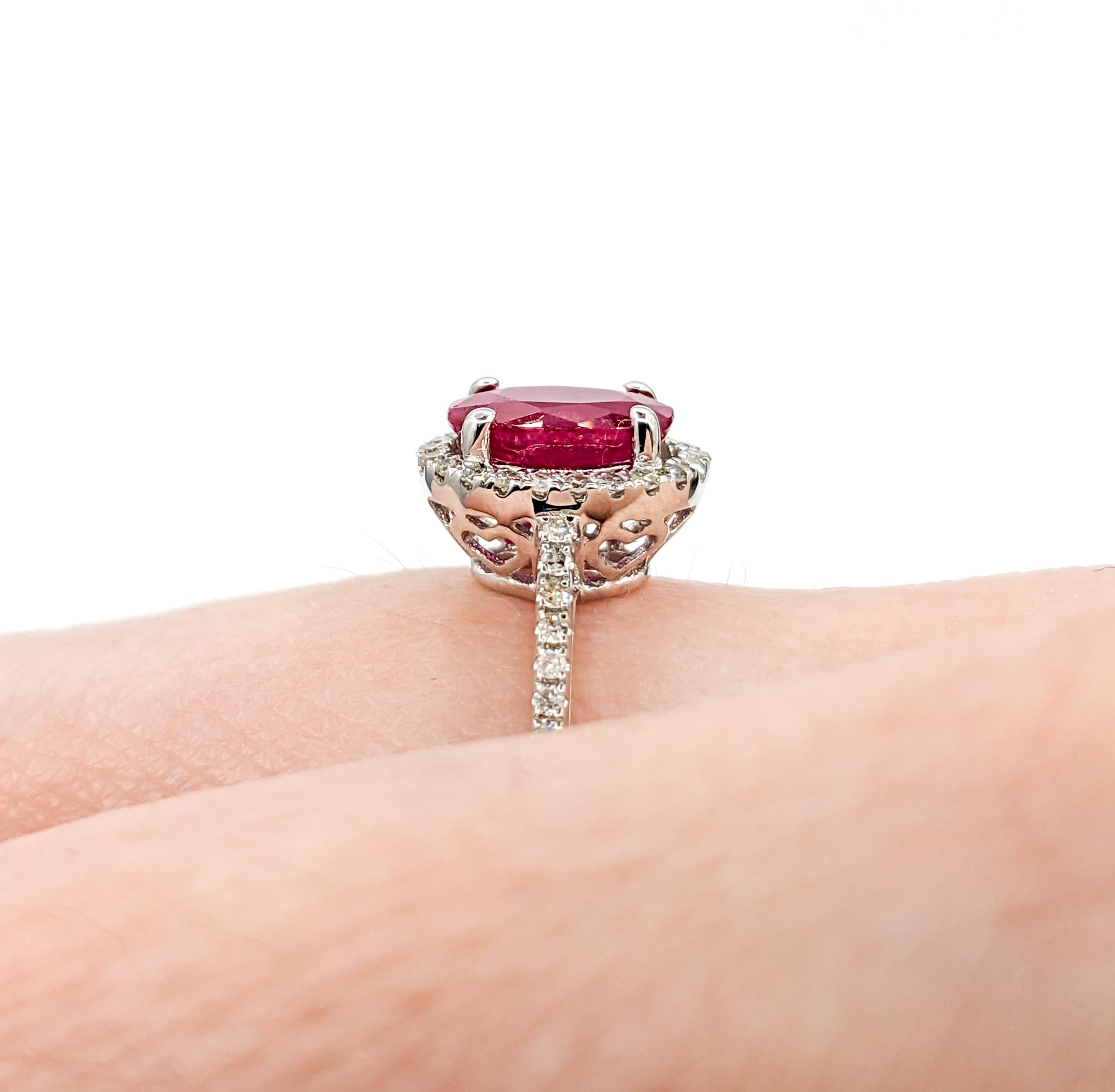 Ruby & Diamond Ring White Gold For Sale 3