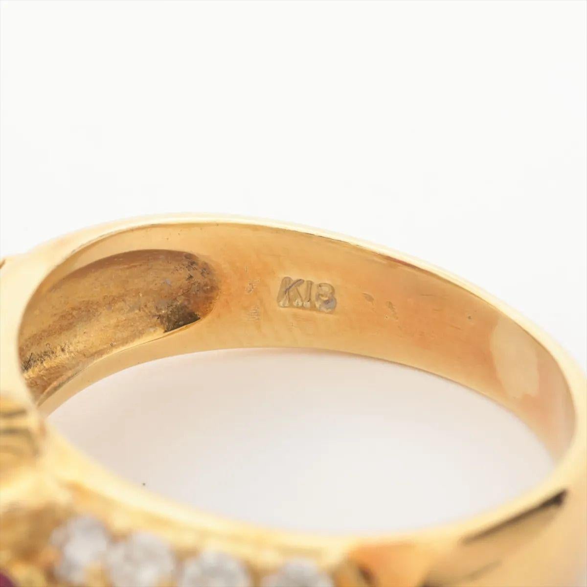Ruby Diamond Ring Yellow Gold In Good Condition For Sale In Humacao, PR