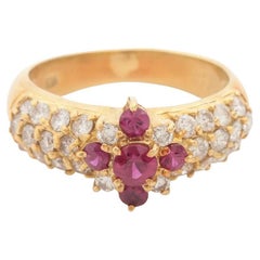 Ruby Diamond Ring Yellow Gold