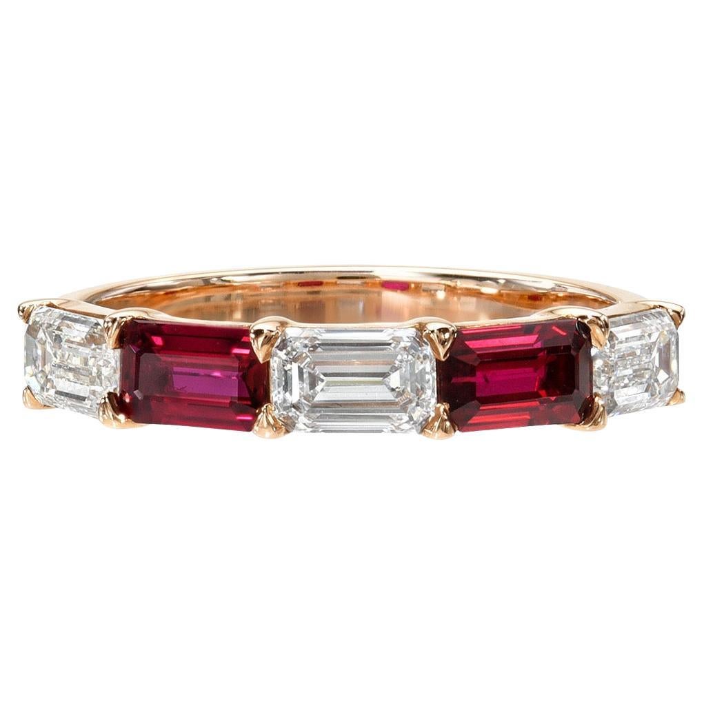 Elegant 14K Rose Gold Diamond & Ruby Ring – 0.91 Ct Diamonds &  0.71 Ct Rubies