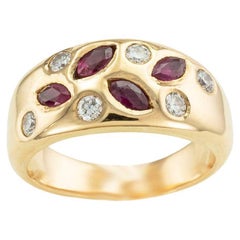 Vintage Ruby Diamond Rose Gold Band Ring
