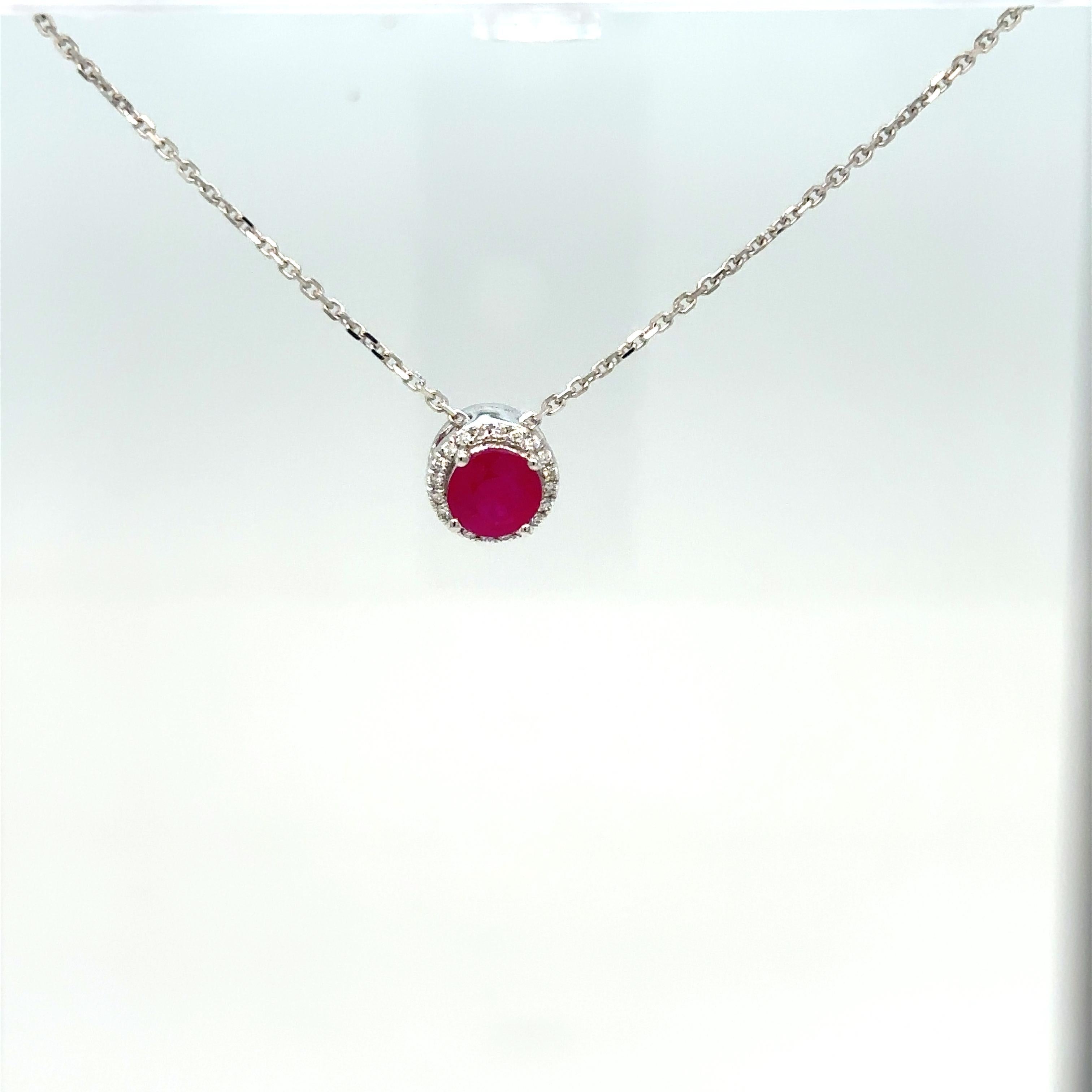 Elegant Ruby pendant in Round shape bounded by Round diamonds on 360 degrees.

Secure Yours Today: Limited stock available. Don't miss the chance to secure your Ruby Diamond Pendant today. It's not just a pendant; it's a way of fashion.

Product