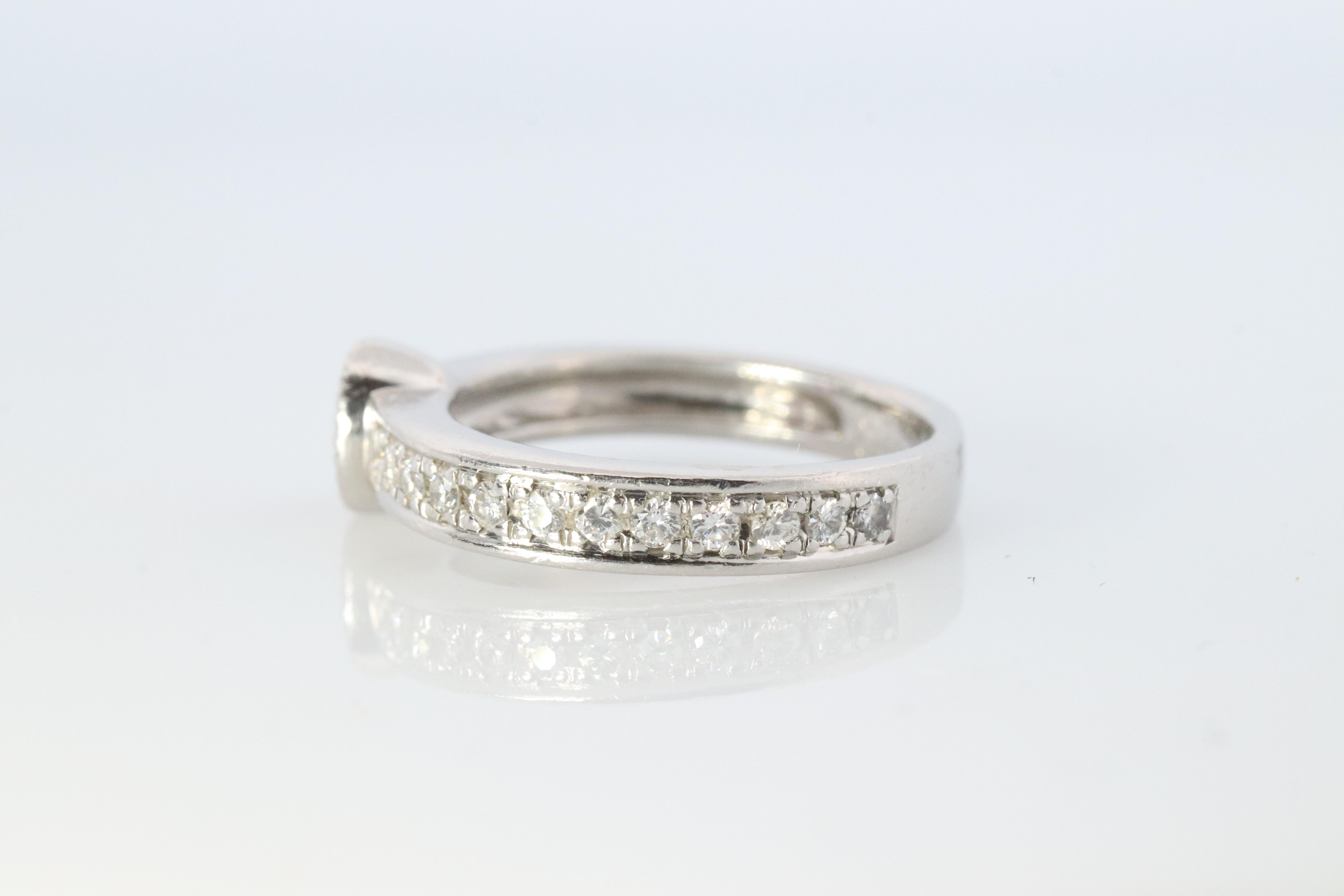 Women's Ruby Diamond Solitaire ring. Platinum PT900 Genuine Ruby Diamond Eternity band. For Sale