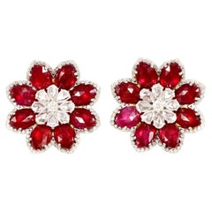 Ruby Diamond Studs Earring 0932