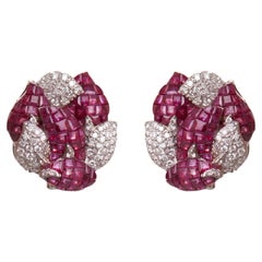 Ruby & Diamond Studs in 14kt Gold