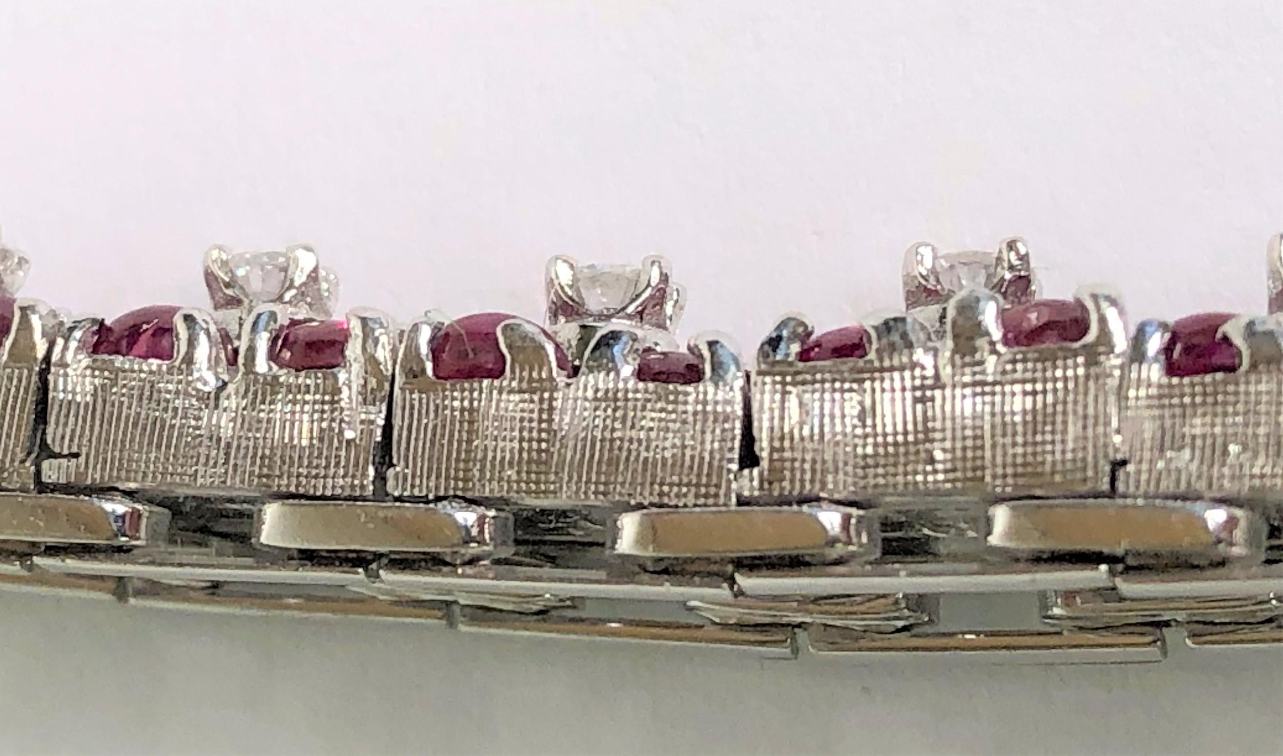 Women's or Men's Ruby Diamond Tennis Bracelet