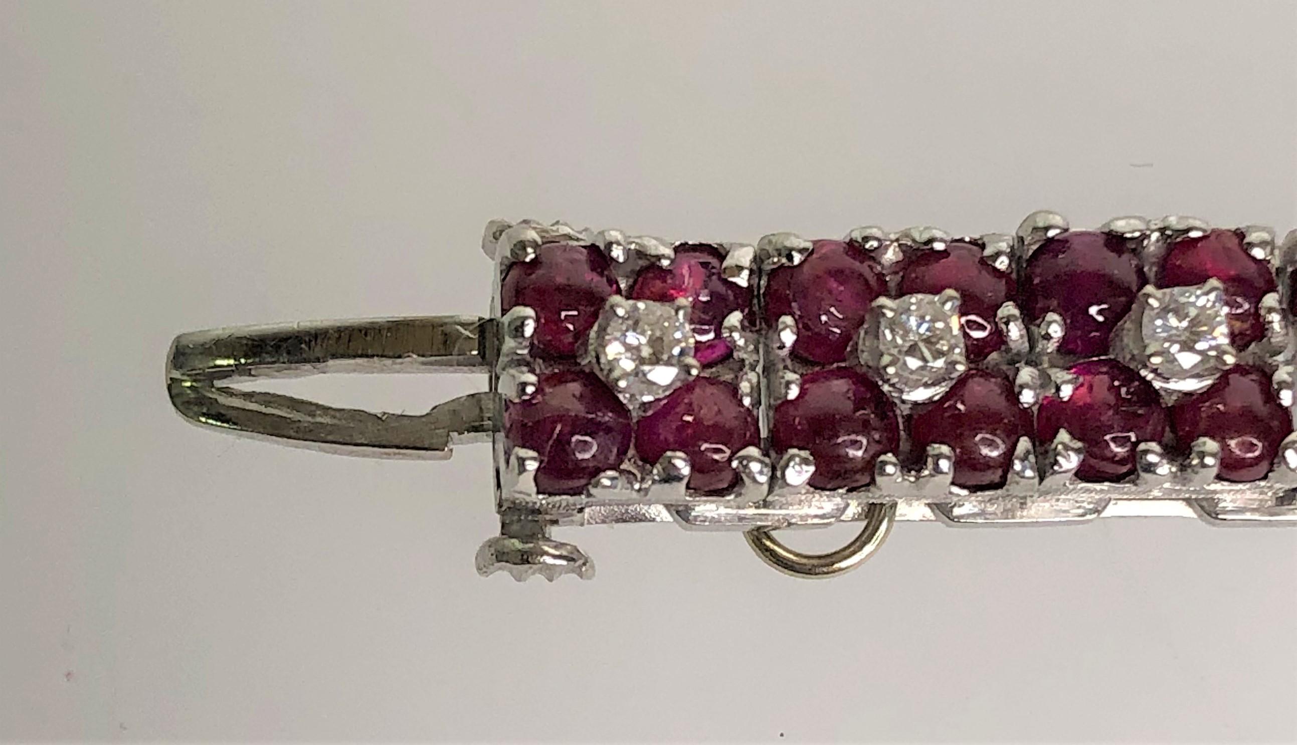 Ruby Diamond Tennis Bracelet 1