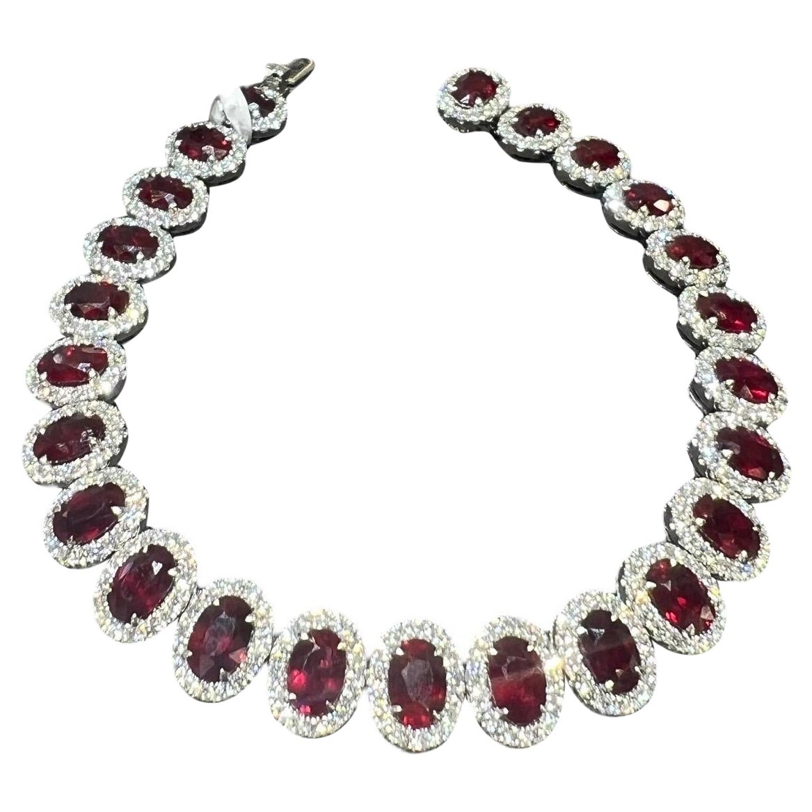 Ruby 
Diamond Tennis Bracelet For Sale
