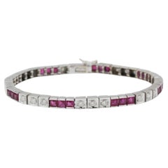 Bracelet de tennis en or blanc 18 carats, rubis et diamants - The Modernity French Design