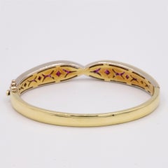 Ruby and Diamond Two-Tone Gold Bangle