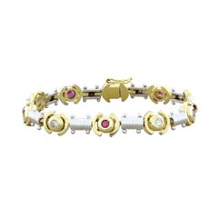 Ruby Diamond Two-Tone Gold Bracelet