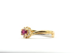 Ruby & Diamond Two-Tone Ring in 900 Platinum and 18k Yellow Gold