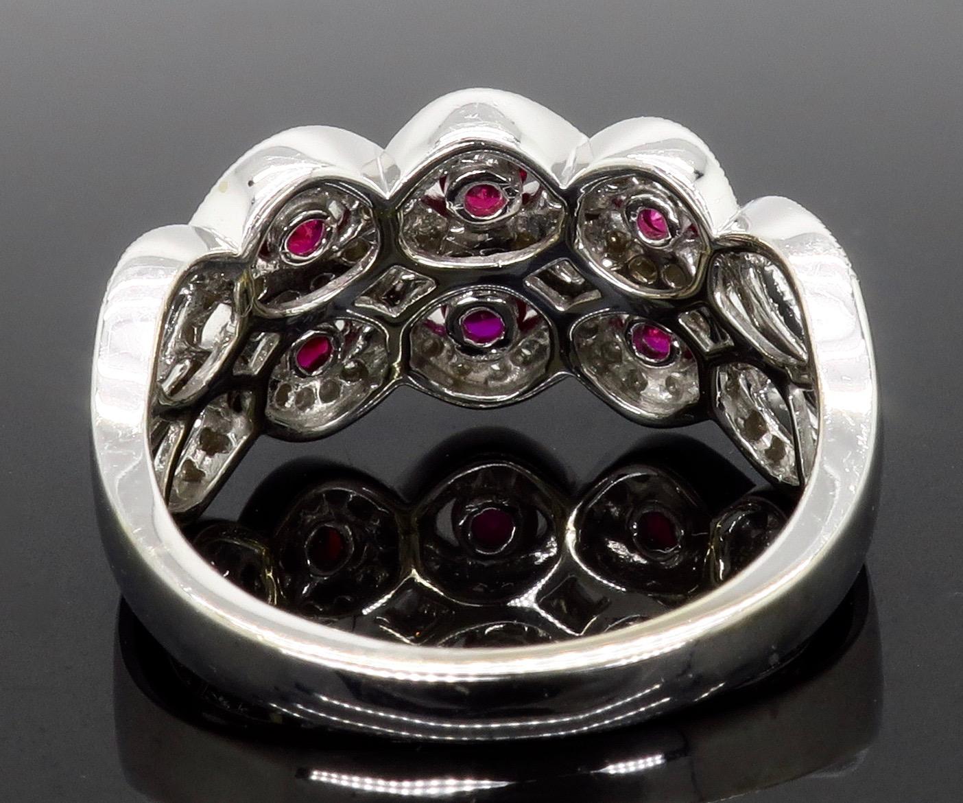 Ruby and Diamond Wave Ring 1