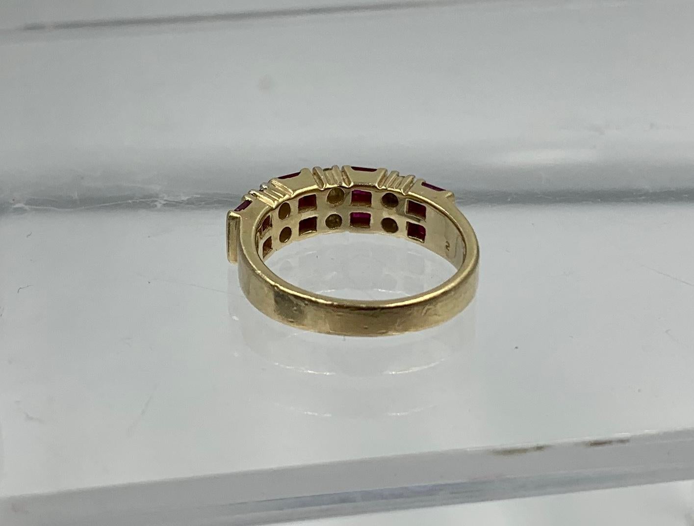 Ruby Diamond Wedding Engagement Band Ring Stacking Stack 14 Karat Gold 3