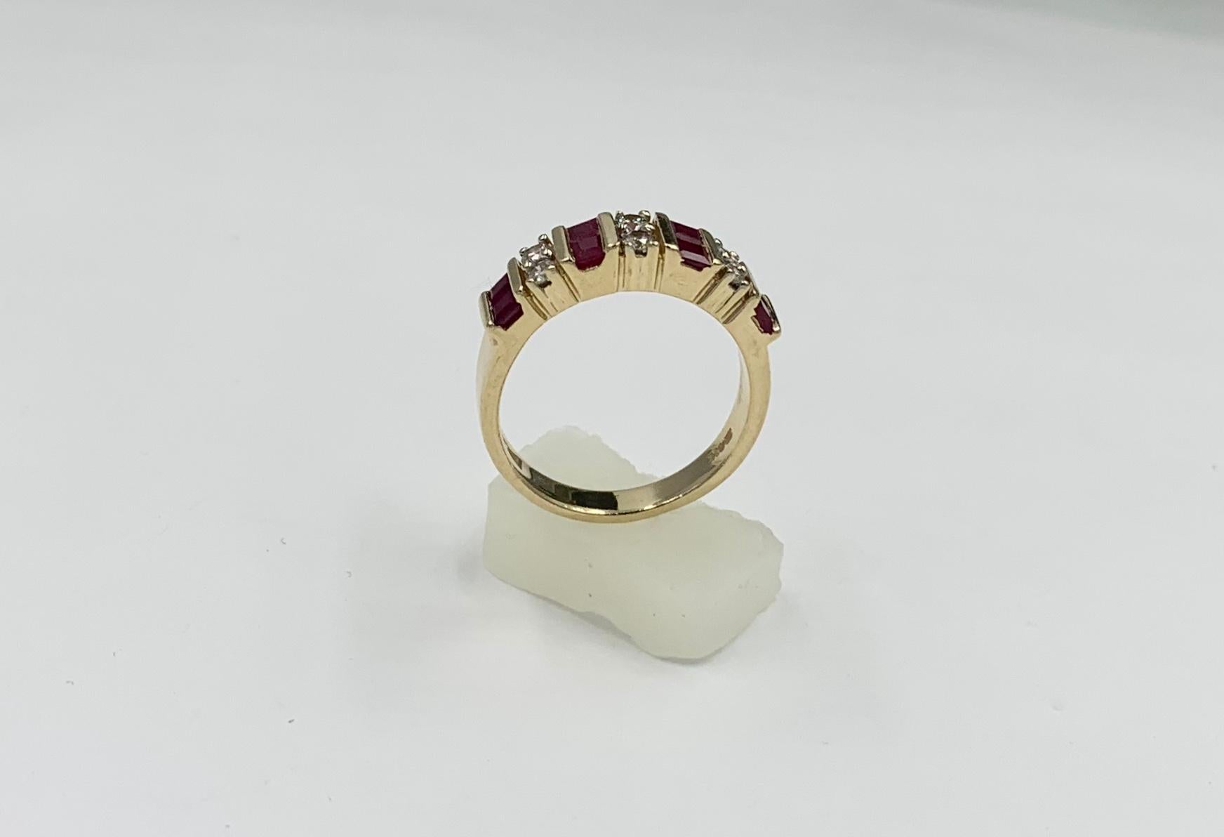 Ruby Diamond Wedding Engagement Band Ring Stacking Stack 14 Karat Gold 4
