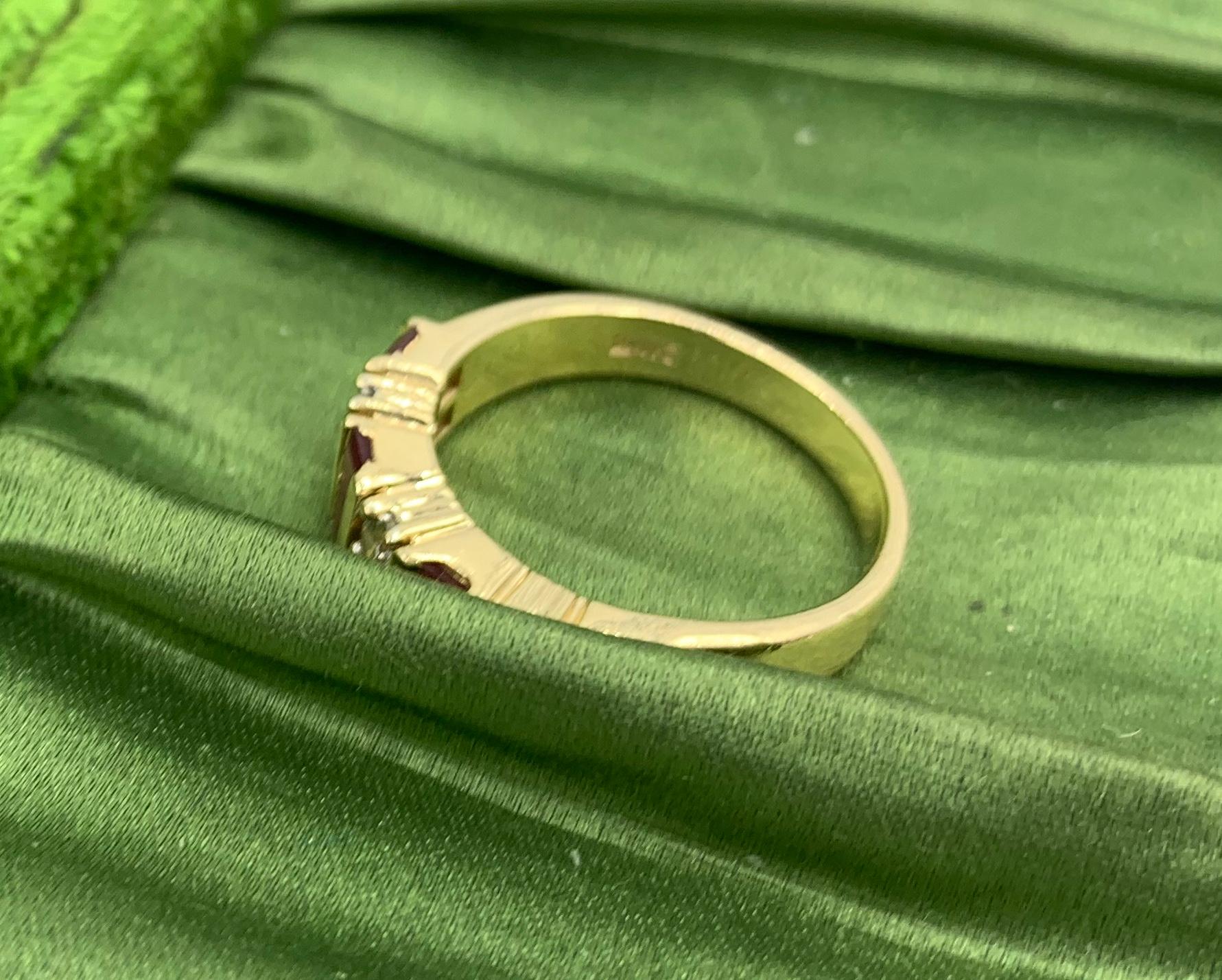 Ruby Diamond Wedding Engagement Band Ring Stacking Stack 14 Karat Gold For Sale 6