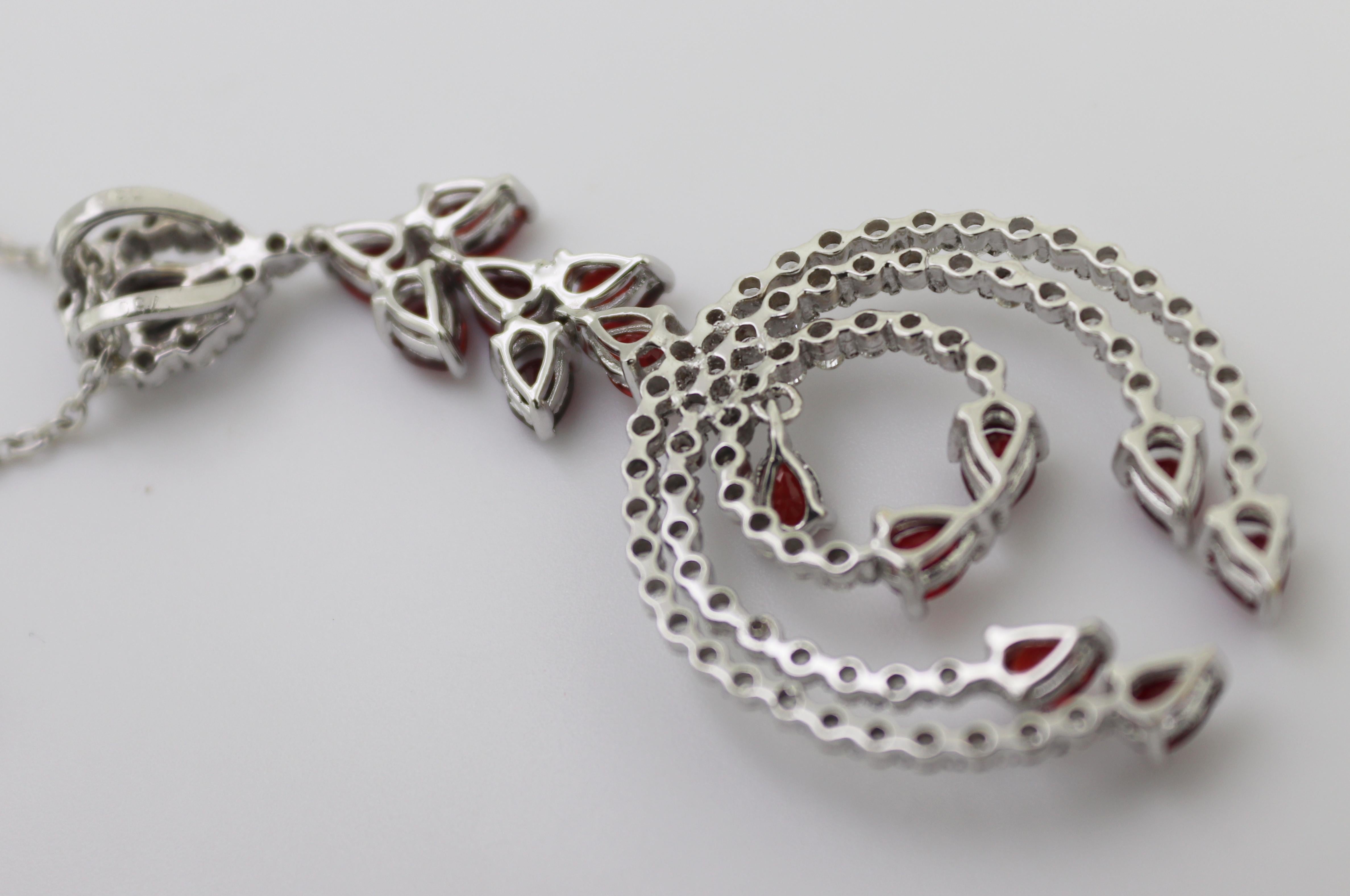Ruby, Diamond, White Gold Necklace For Sale 1